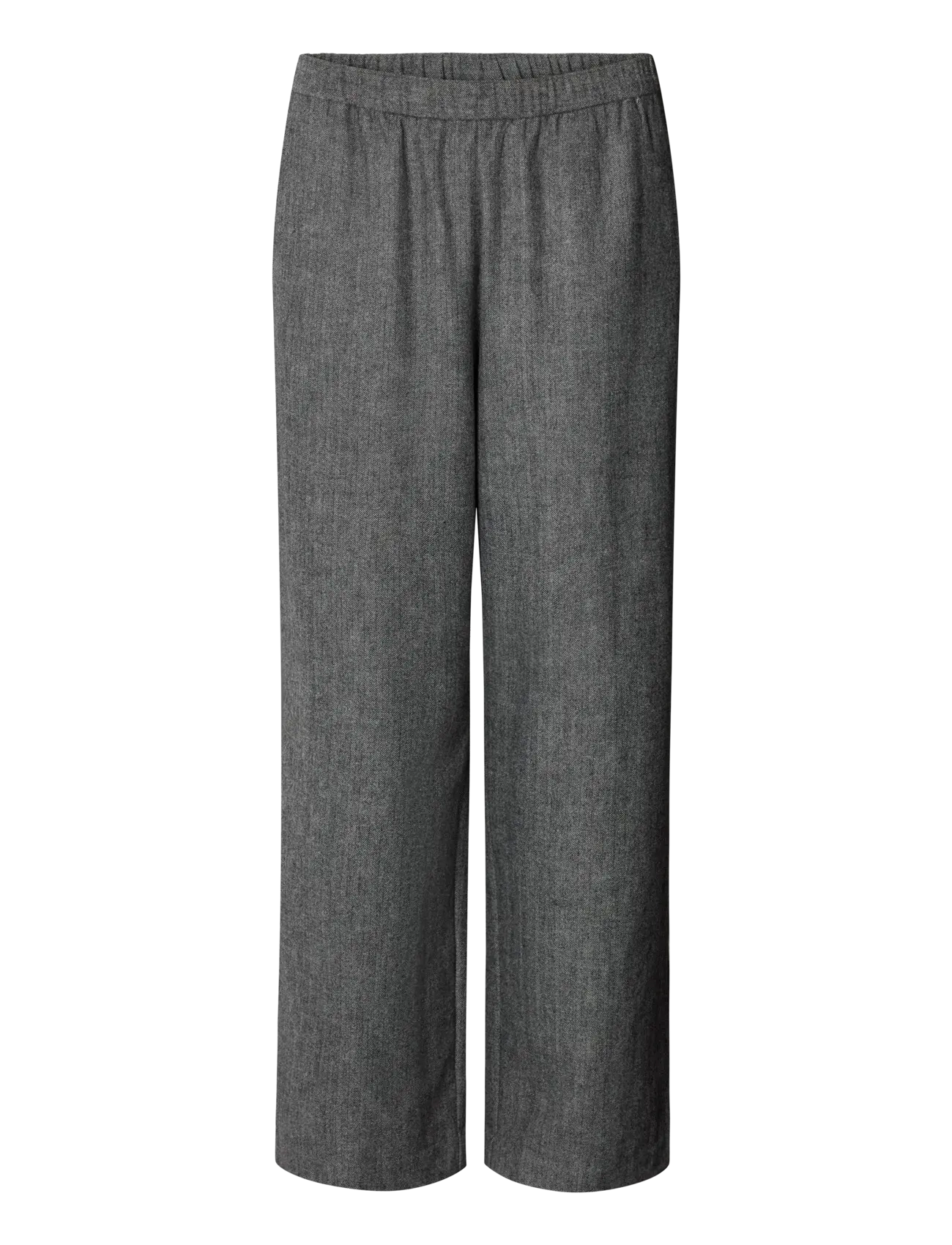 STUDIO FEDER Bella Pants Wool, Kvinder, Uldbukser Med Vide Ben, Grå, Str: S
