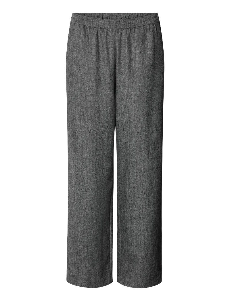 STUDIO FEDER - BELLA PANTS - WOOL - hosen mit weitem bein - grey herringbone - 0