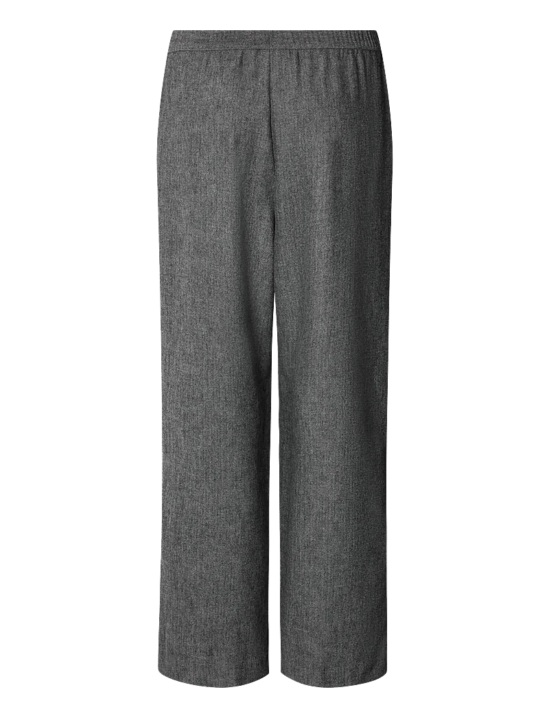 STUDIO FEDER - BELLA PANTS - WOOL - hosen mit weitem bein - grey herringbone - 1