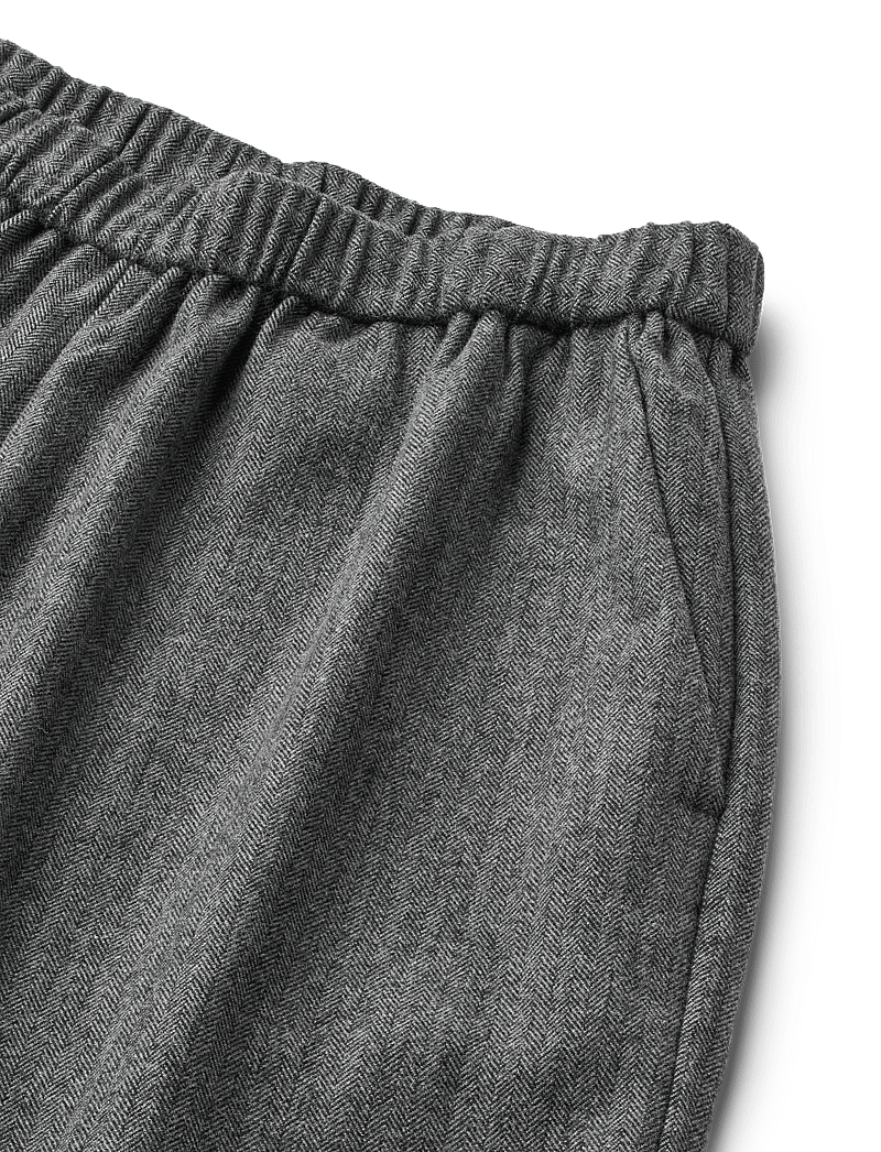 STUDIO FEDER - BELLA PANTS - WOOL - hosen mit weitem bein - grey herringbone - 2