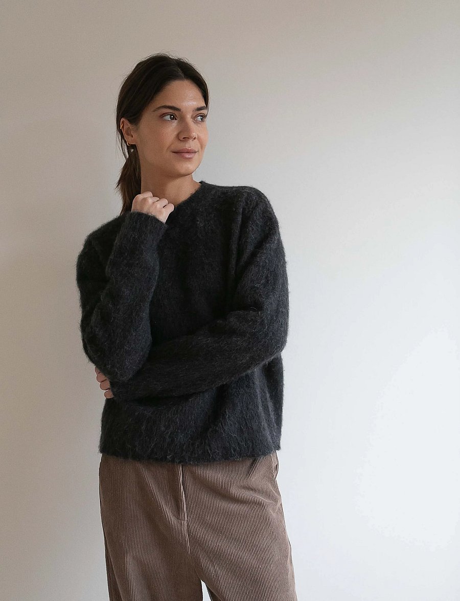 STUDIO FEDER - NINA HAIRY KNIT - pullover - charcoal melange - 0