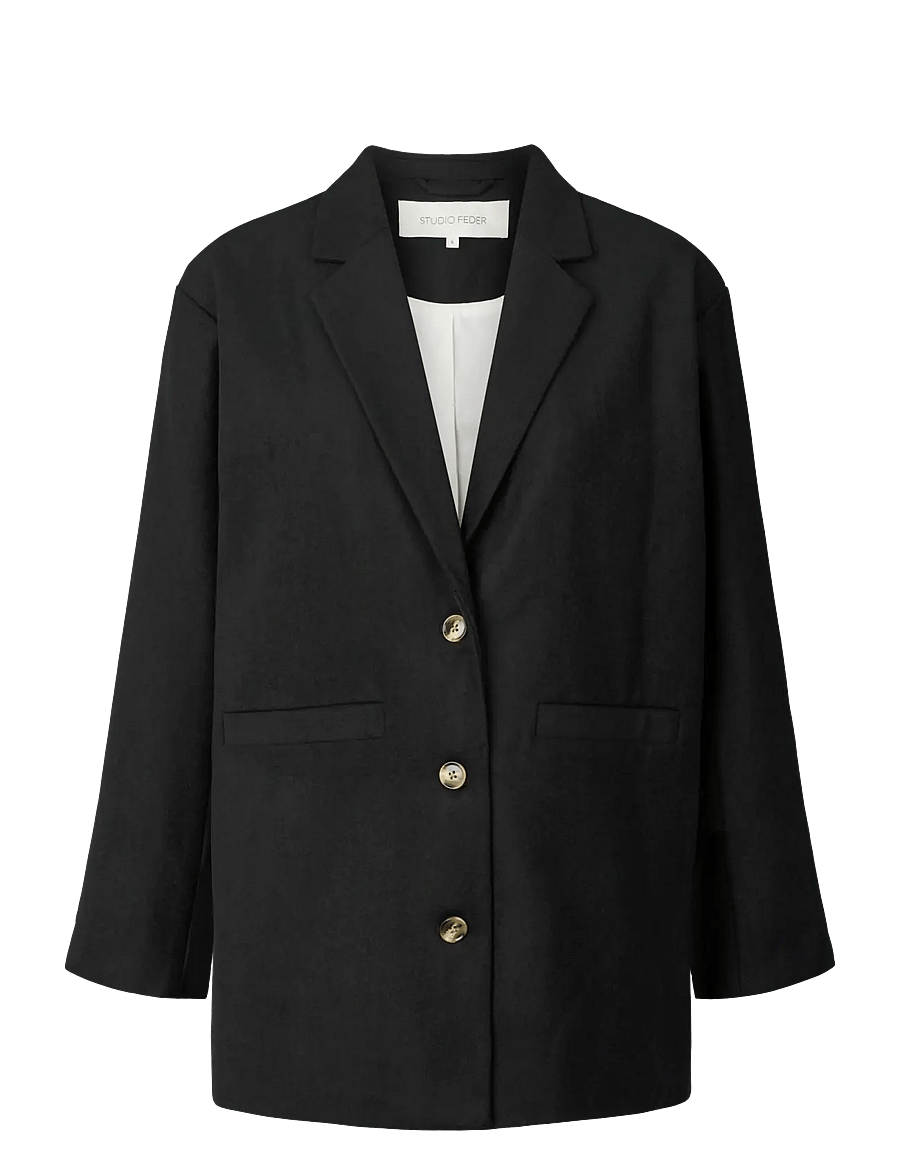 STUDIO FEDER - LUIS BLAZER - WOOL - marynarki z pojedynczym zapięciem - black - 0