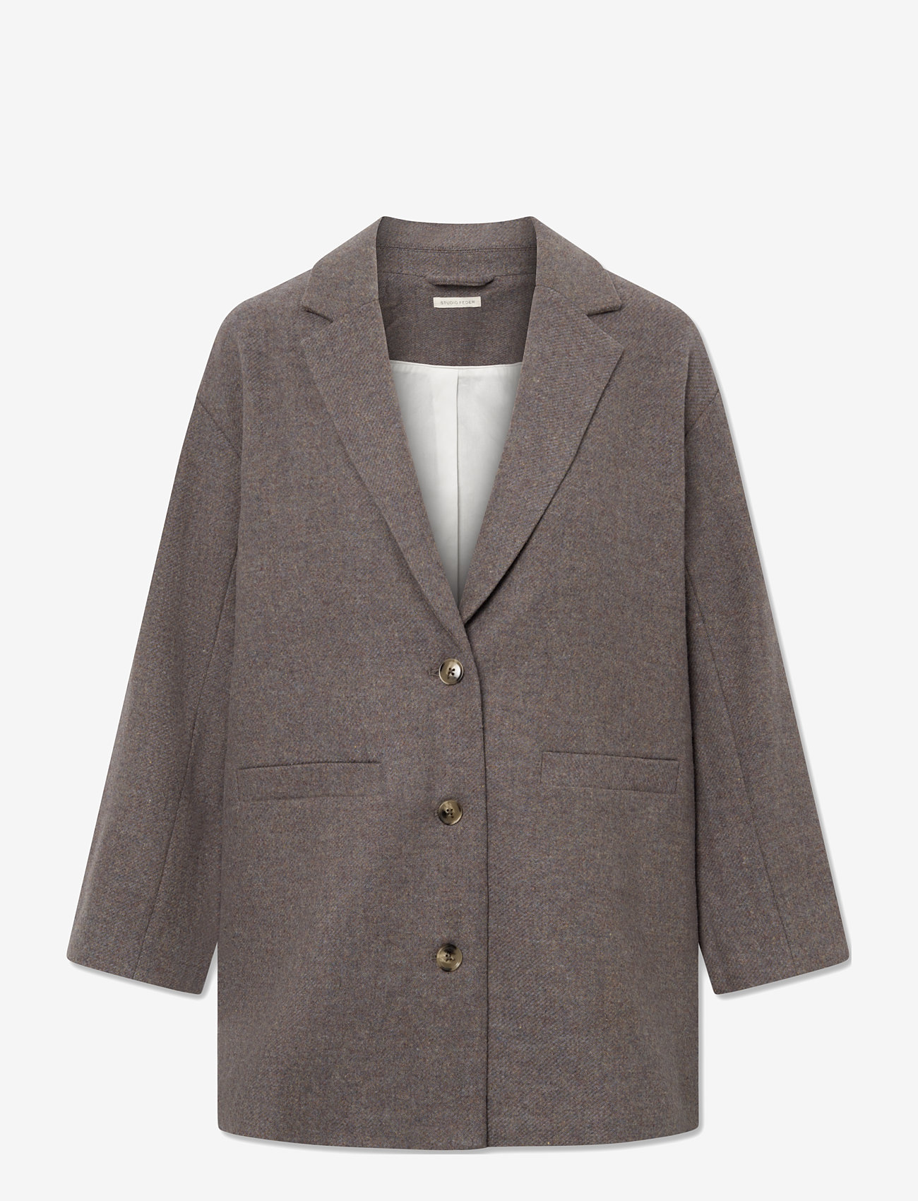 STUDIO FEDER - LUIS BLAZER - WOOL - Ühes joones nööpidega bleiserid - brown melange - 0