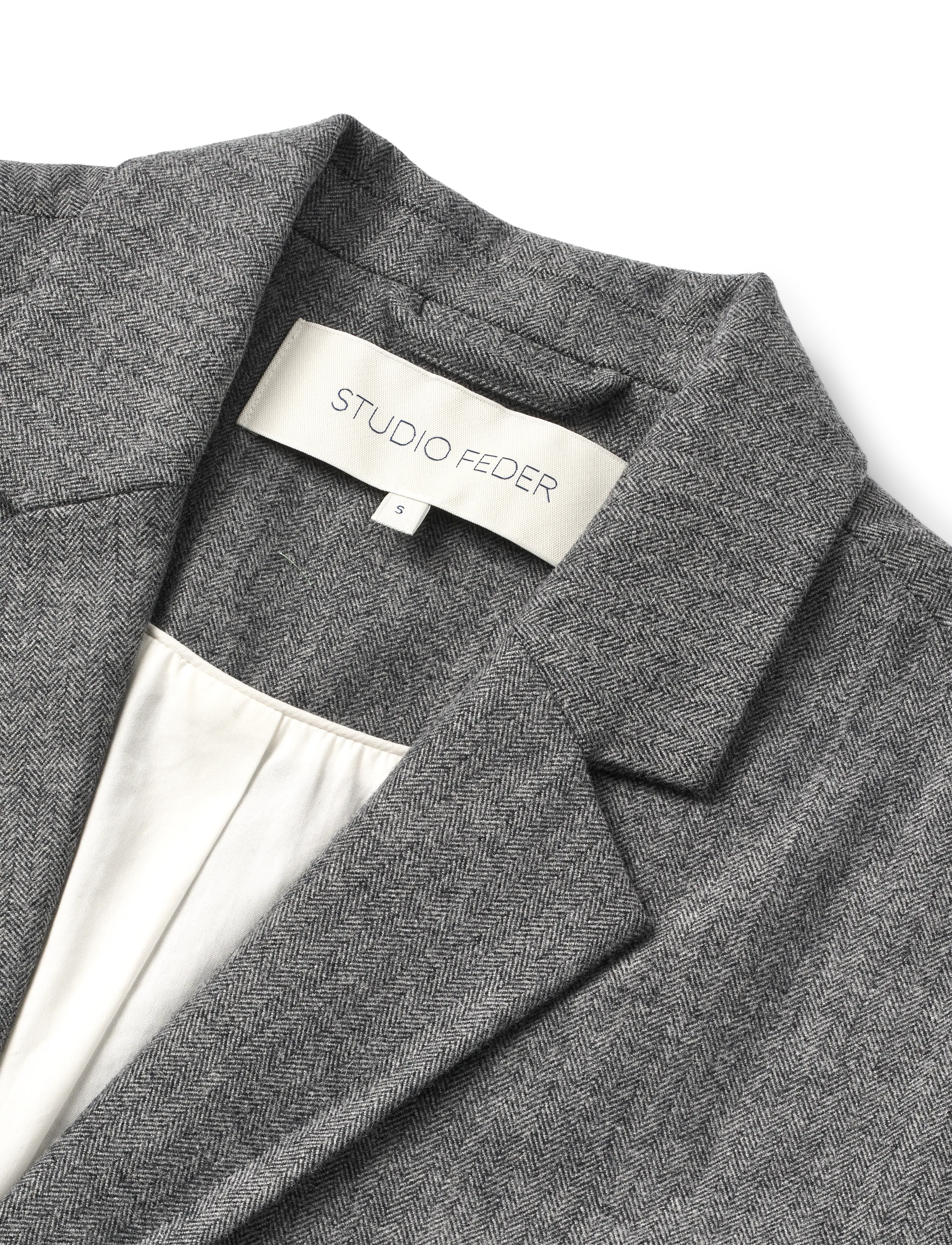 STUDIO FEDER - LUIS BLAZER - WOOL - Ühes joones nööpidega bleiserid - grey herringbone - 2