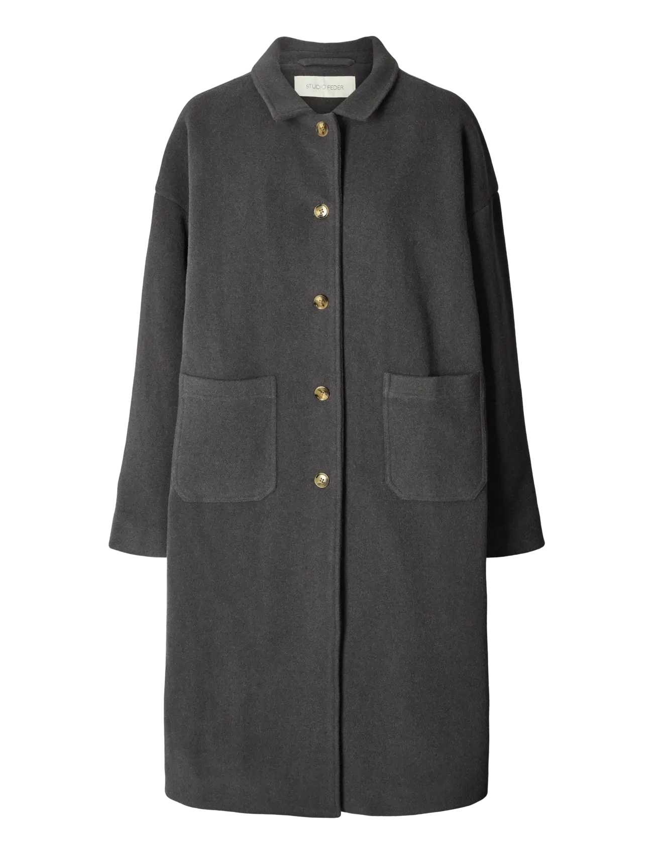 STUDIO FEDER Felix Mantel - Wolle Grau - L - Damen