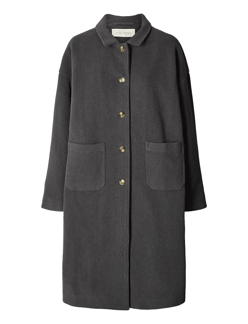 STUDIO FEDER - FELIX COAT - WOOL - winterjacken - charcoal - 1
