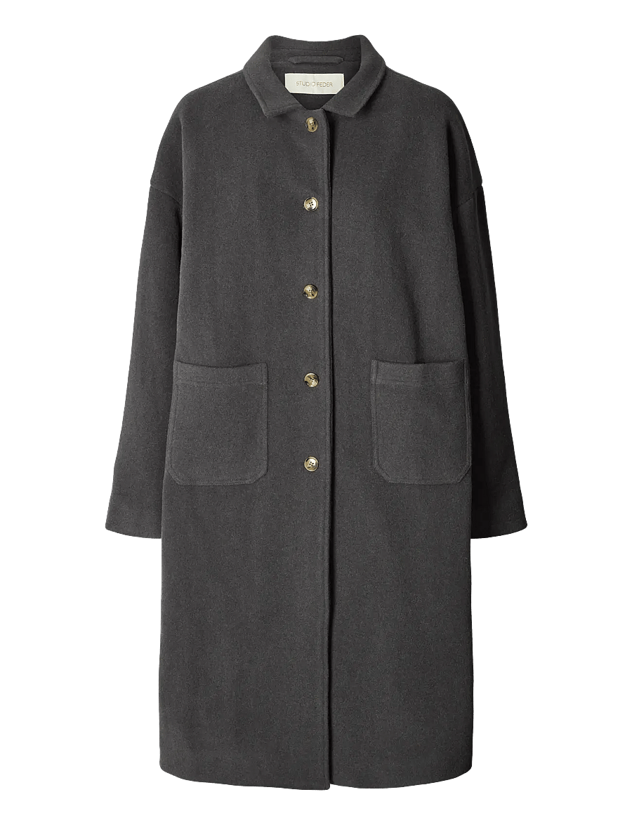 STUDIO FEDER - FELIX COAT - WOOL - talvejoped - charcoal - 1