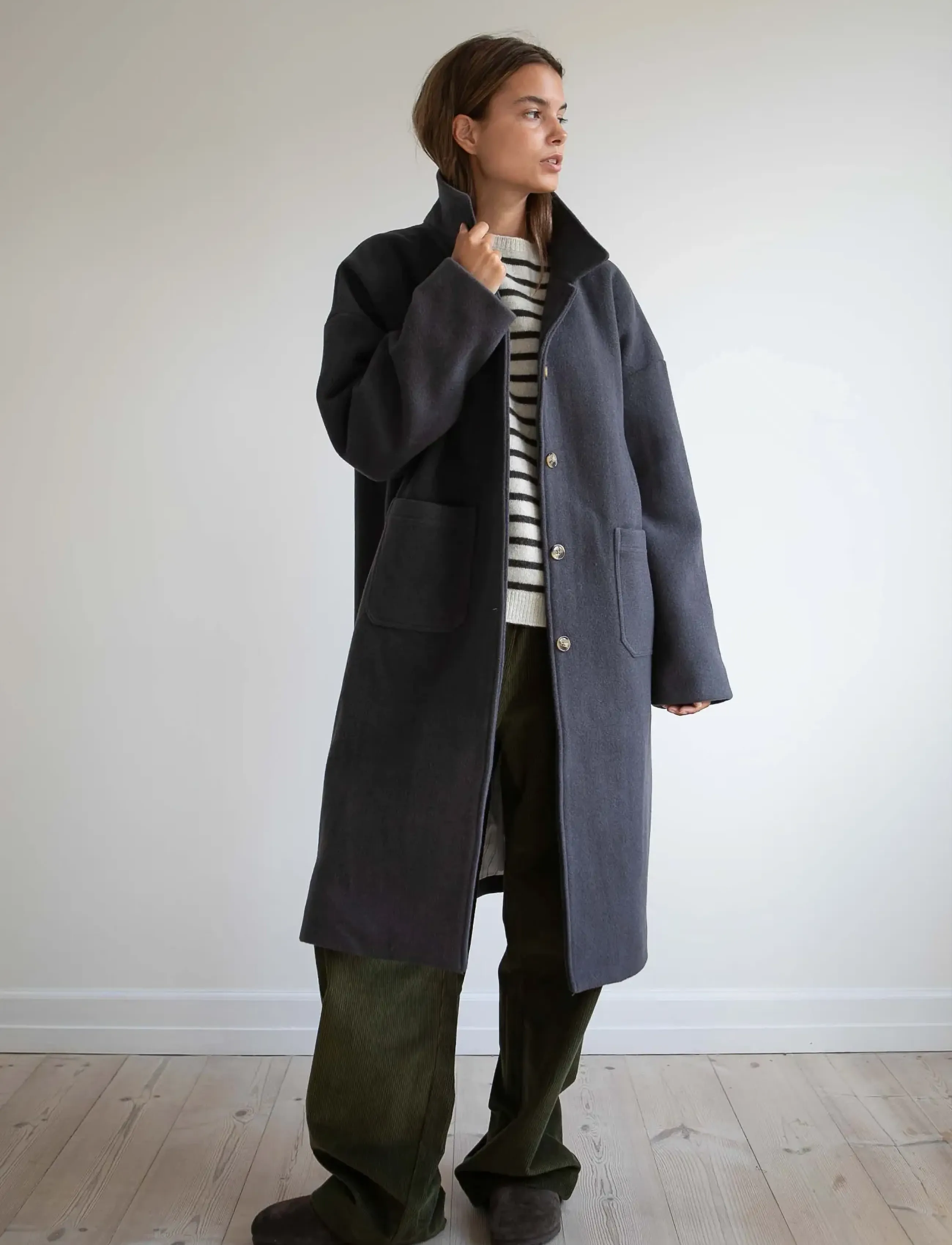 STUDIO FEDER FELIX COAT - WOOL - Jakker & Frakker - CHARCOAL / grey