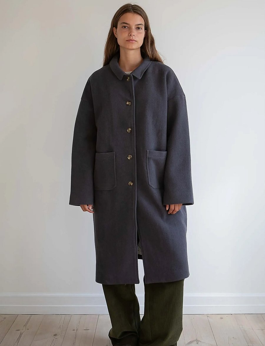 STUDIO FEDER - FELIX COAT - WOOL - talvejoped - charcoal - 4