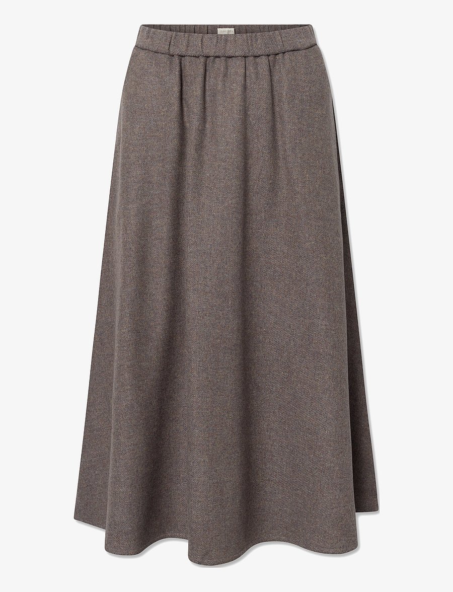 STUDIO FEDER - AGNES SKIRT - WOOL - midi kjolar - brown melange - 1