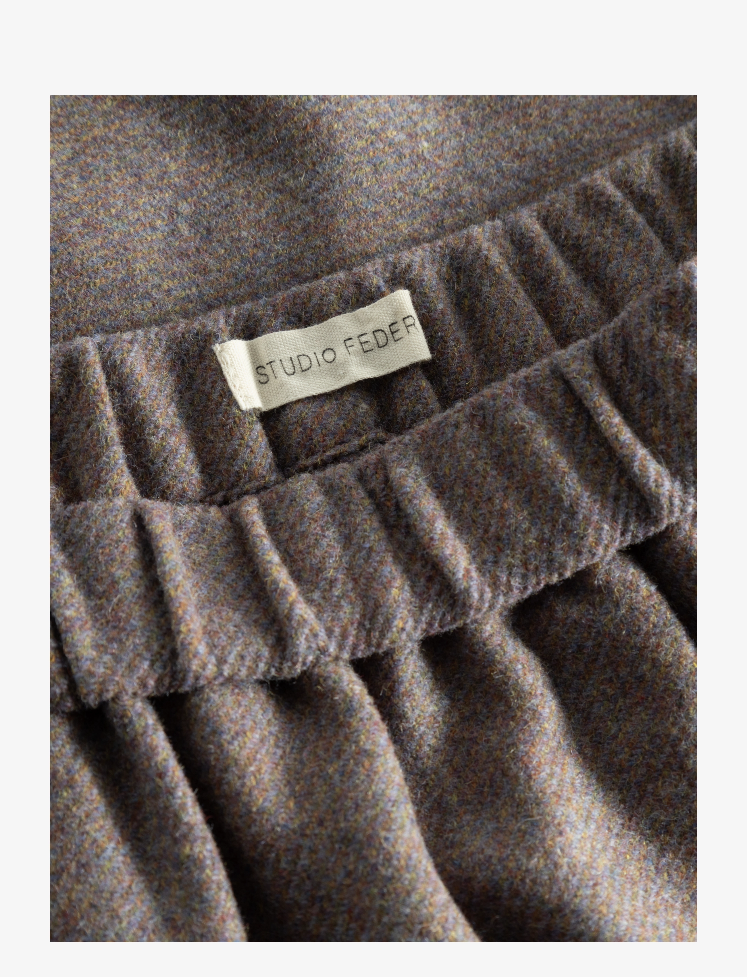 STUDIO FEDER - AGNES SKIRT - WOOL - midi skirts - brown melange - 4