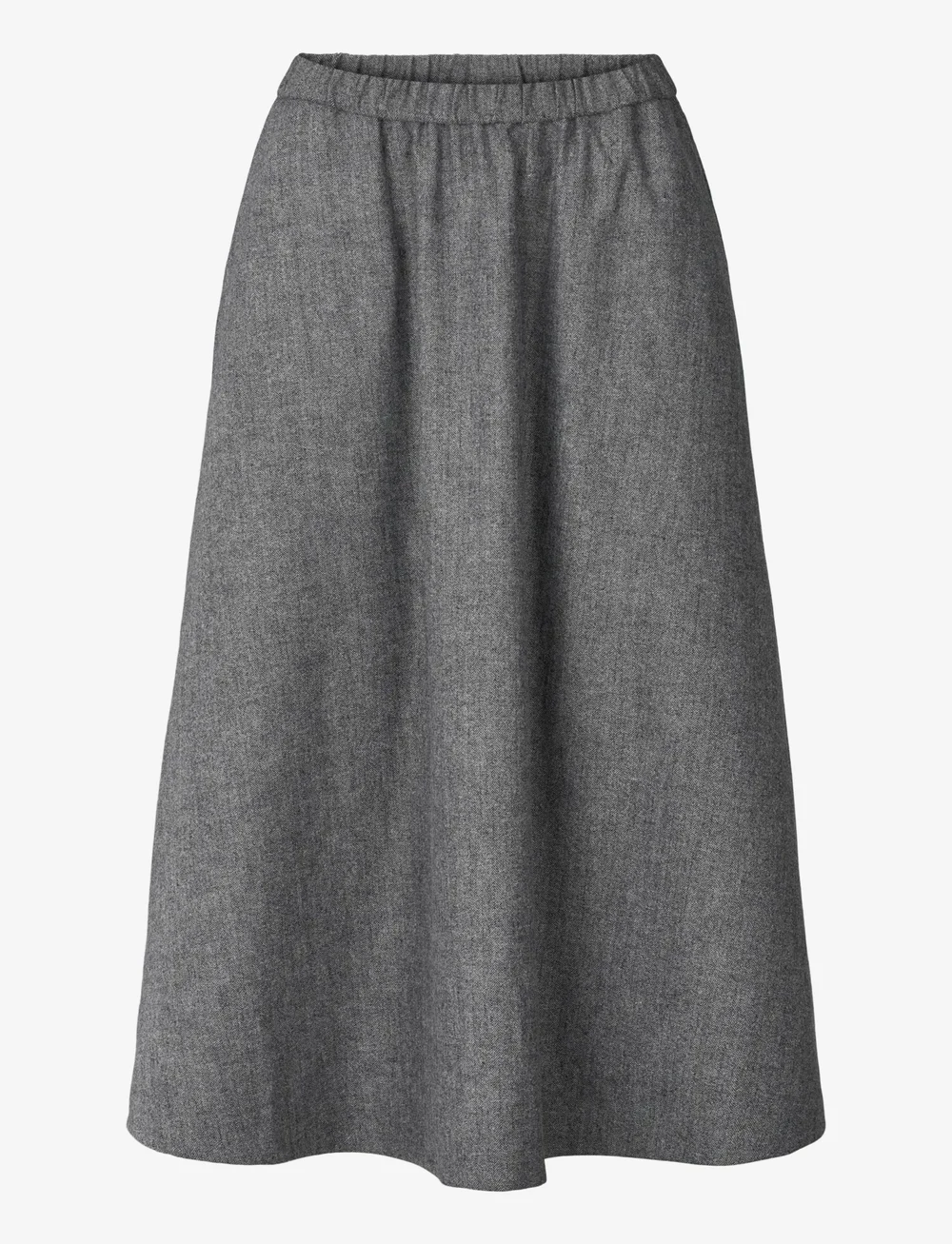 STUDIO FEDER - AGNES SKIRT - WOOL - midi nederdele - grey herringbone - 0