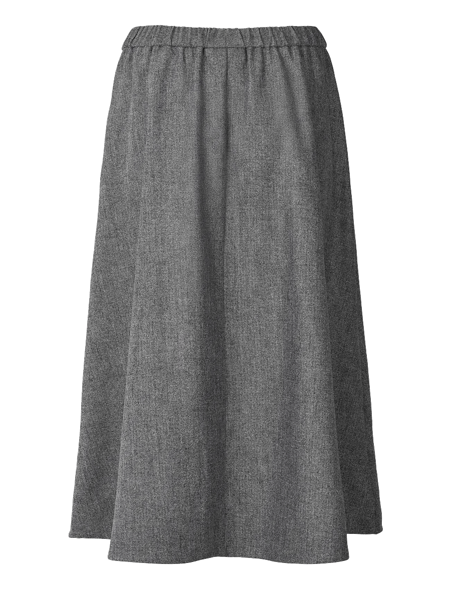 STUDIO FEDER - AGNES SKIRT - WOOL - midi kjolar - grey herringbone - 1