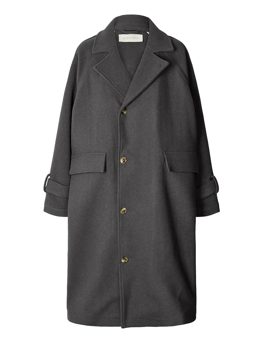 STUDIO FEDER - JOHANNE COAT - WOOL - vinterjakker - charcoal - 1