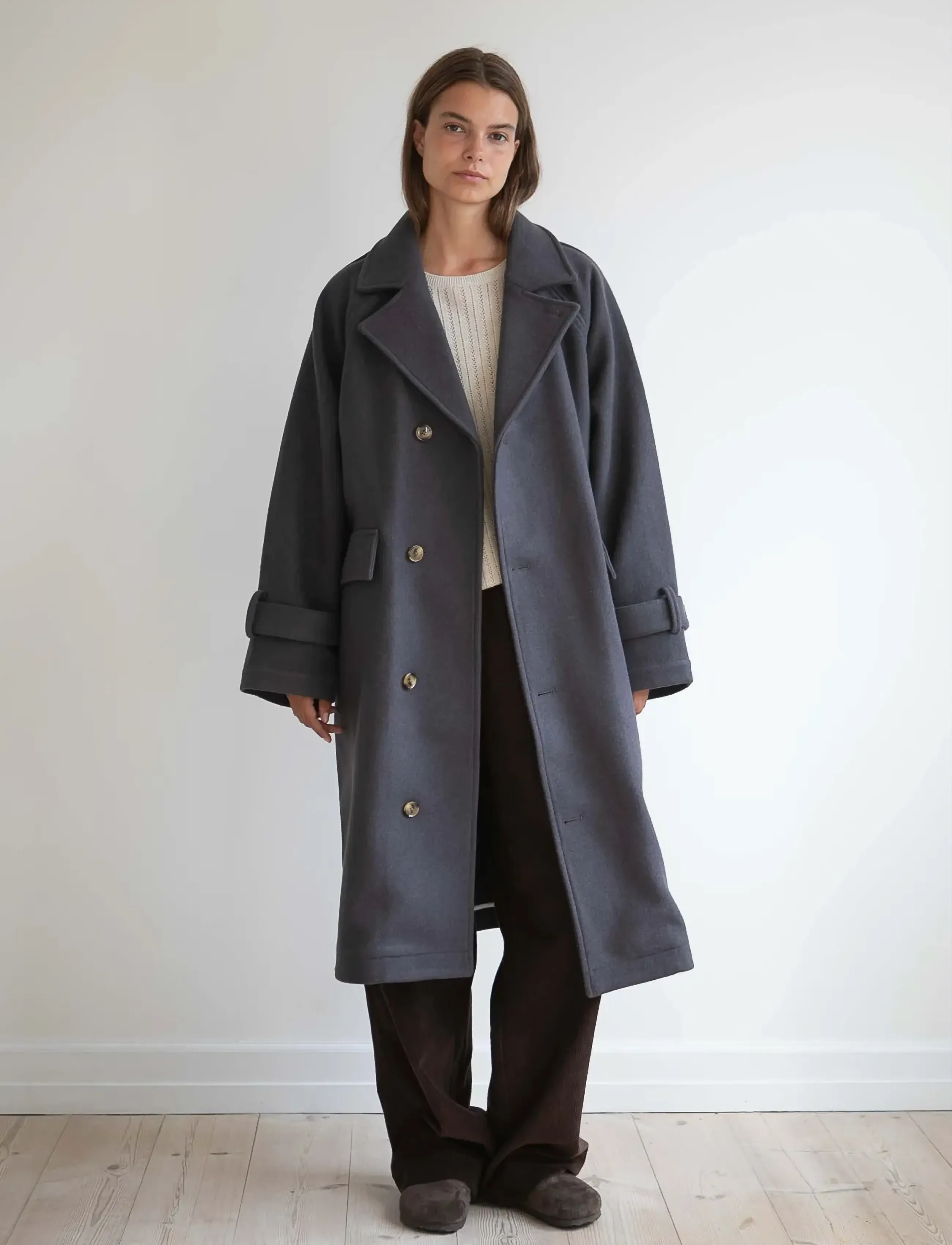 STUDIO FEDER JOHANNE COAT - WOOL - Jakker & Frakker - CHARCOAL / grey