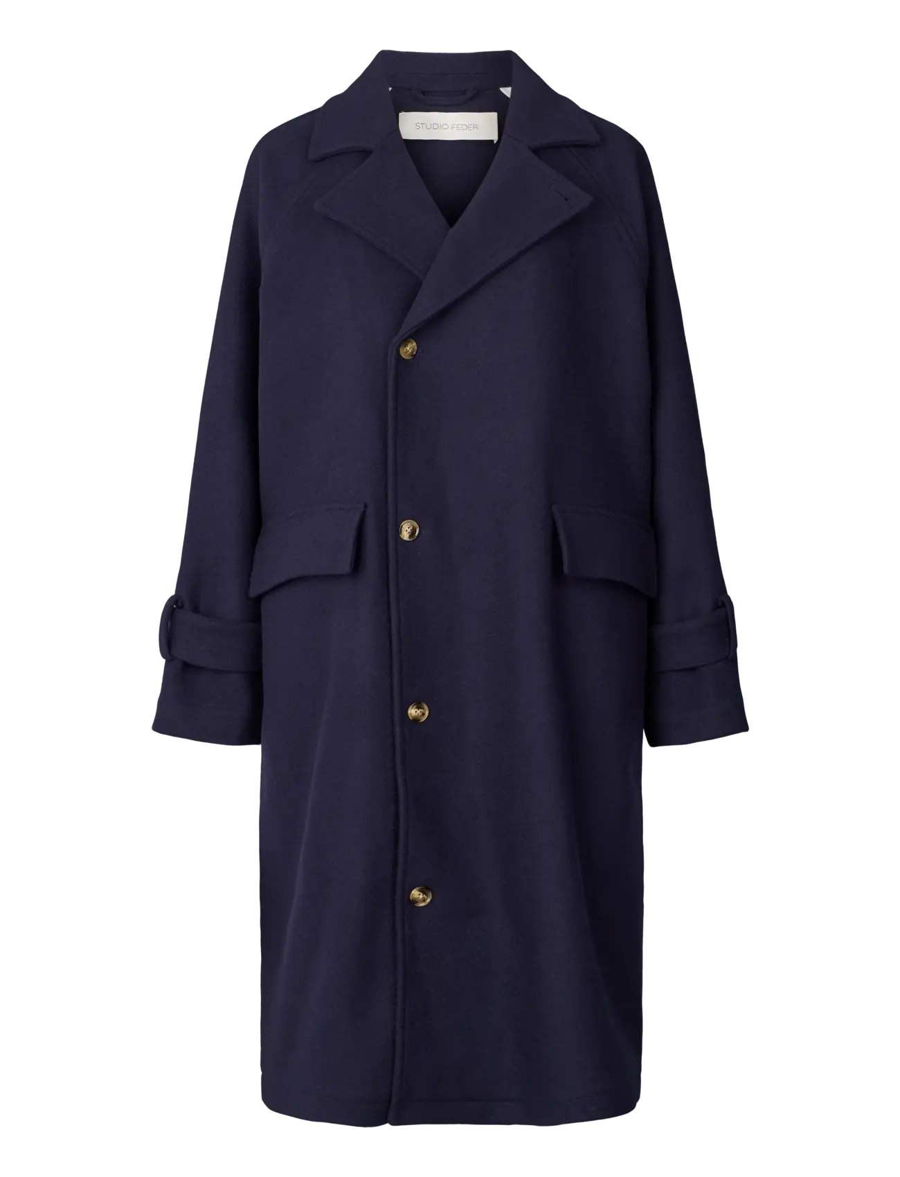 STUDIO FEDER Johanne Mantel - Wolle Navy - XS - Damen