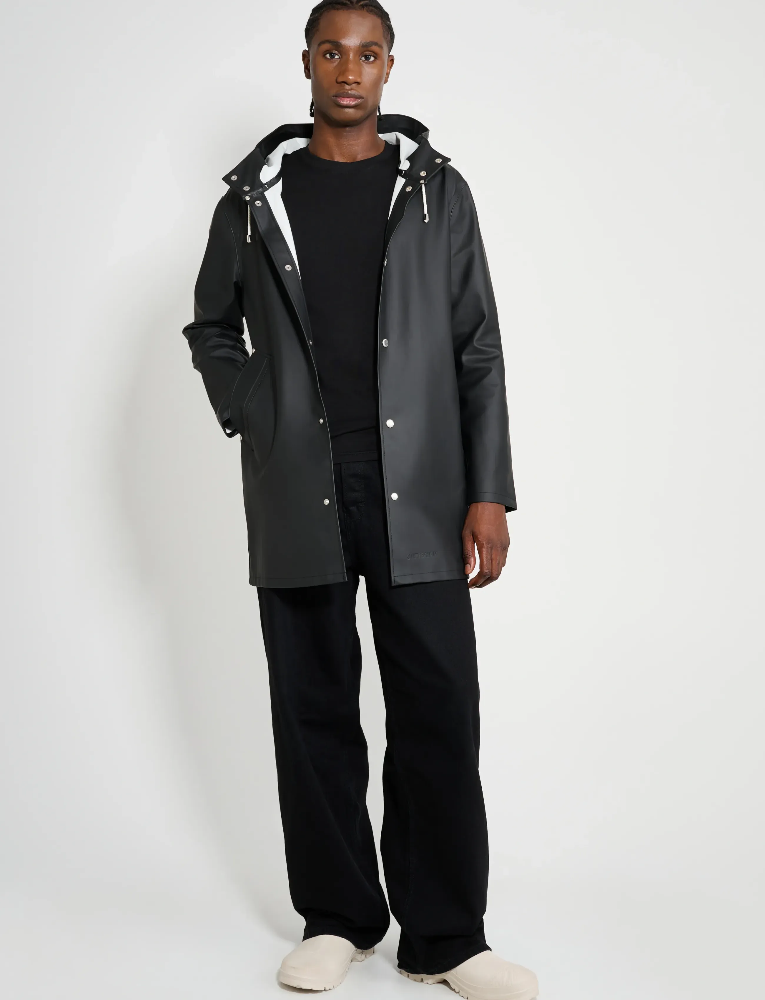 Stutterheim Stockholm Black, XS, Black, Regntøj > Regnfrakker, Dame