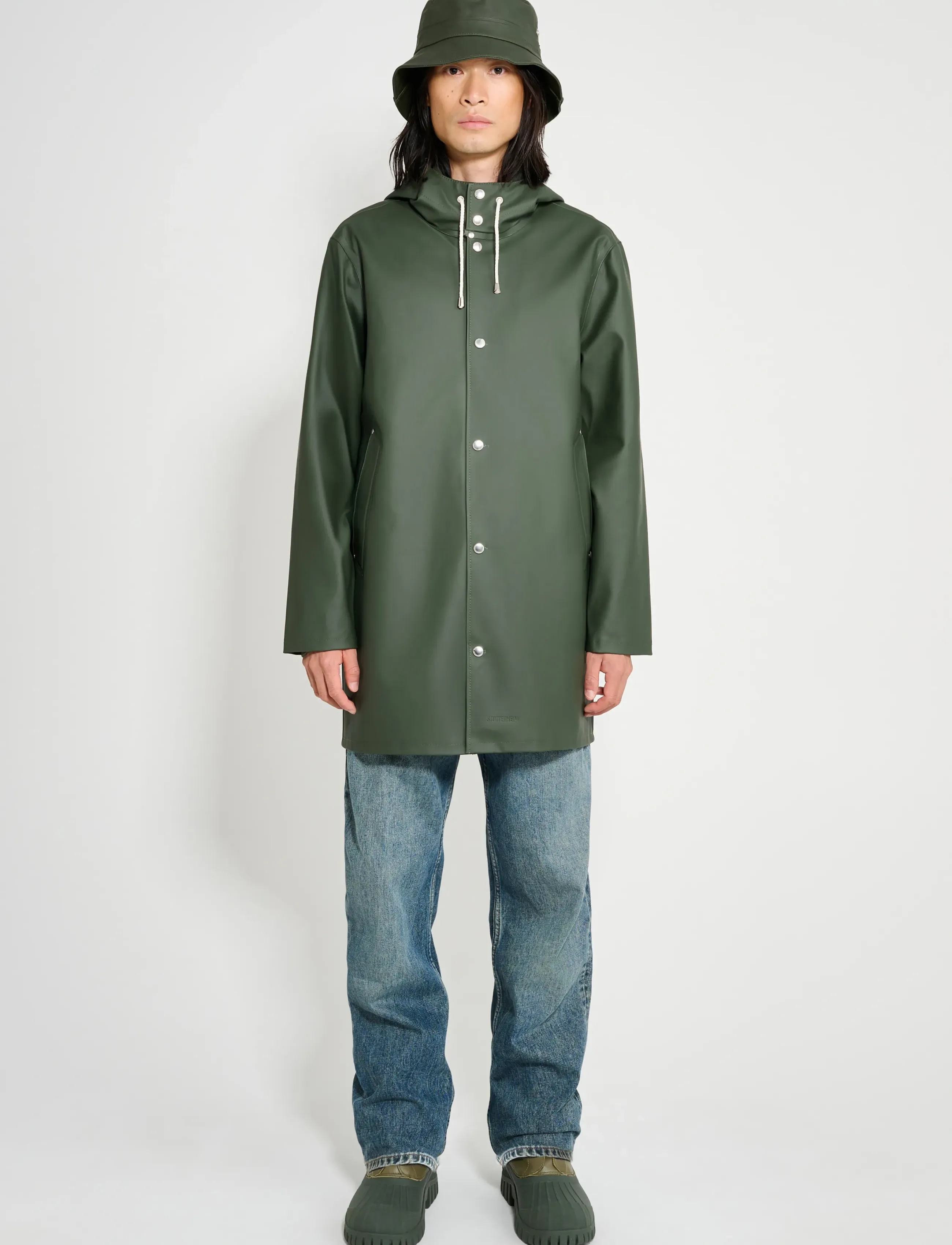 Stutterheim Stockholm Green, XXL, Green, Regntøj > Regnfrakker, Dame