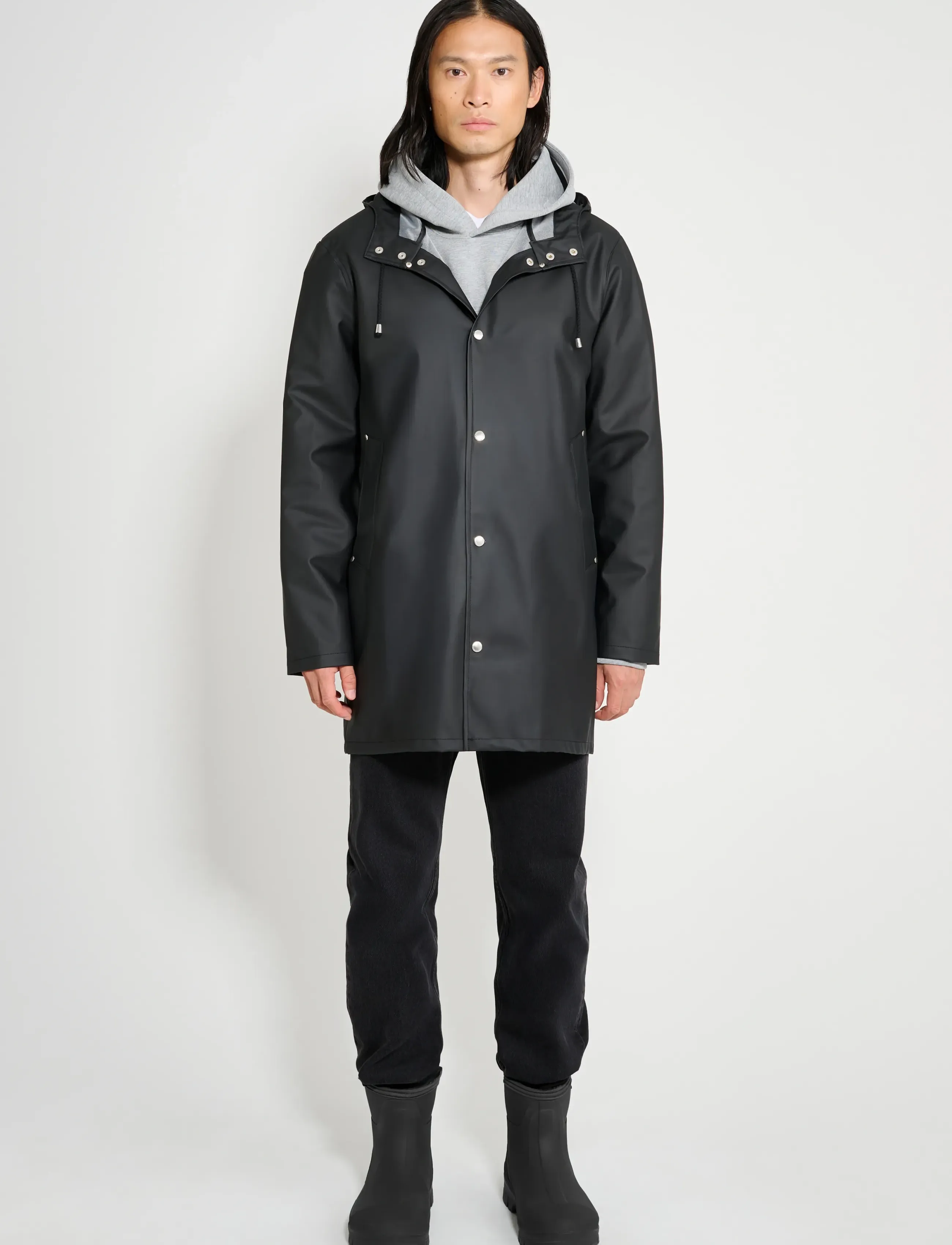 Stutterheim Stockholm Lightweight Black - Regenbekleidung - BLACK / black