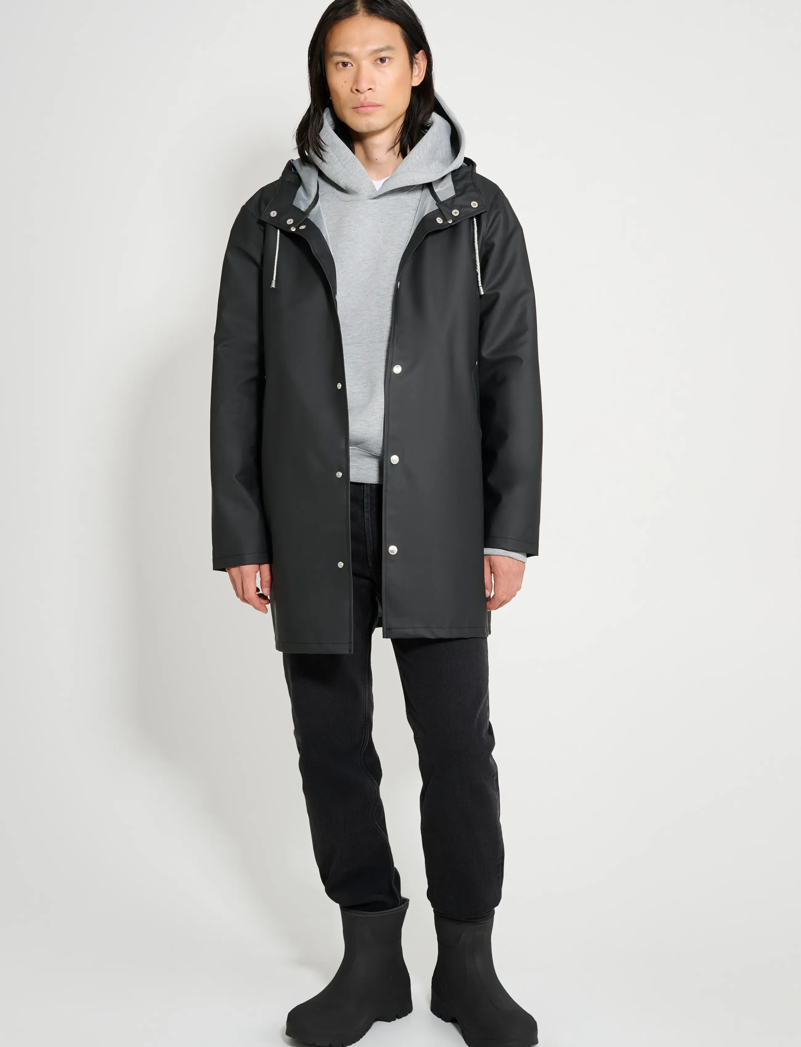 Stutterheim Stockholm Lightweight Black - Regenbekleidung - BLACK / black