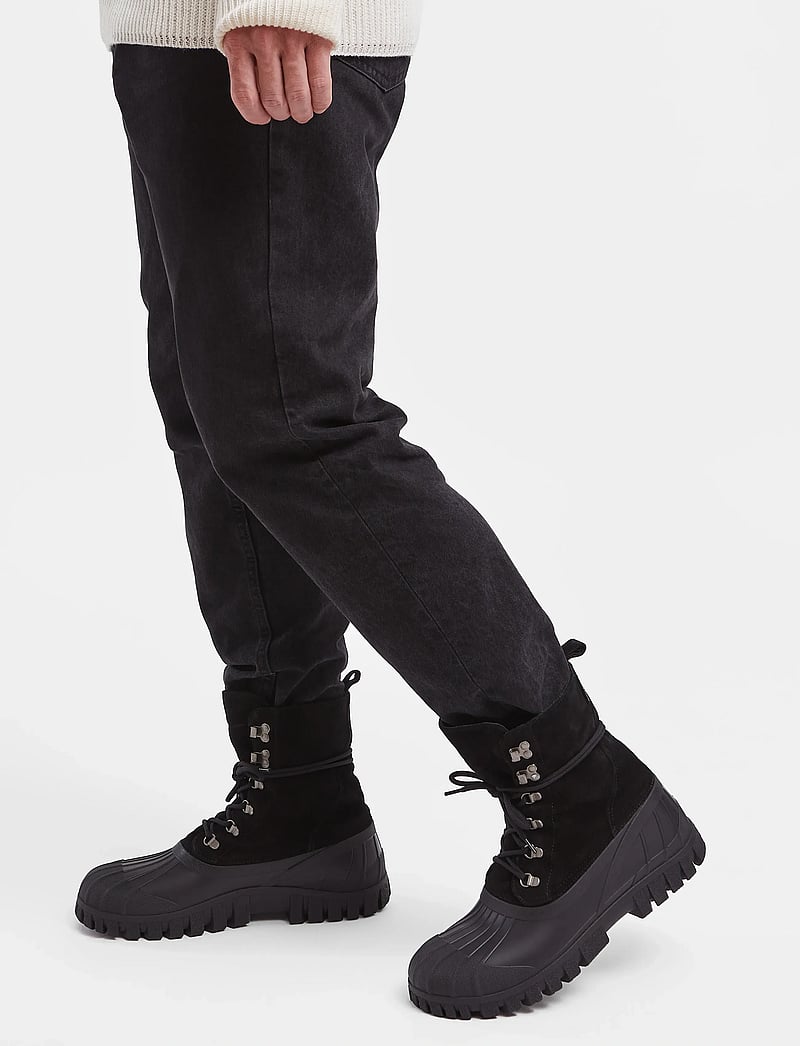 Stutterheim - Patrol Boot Black Suede - gummistøvler - black - 0