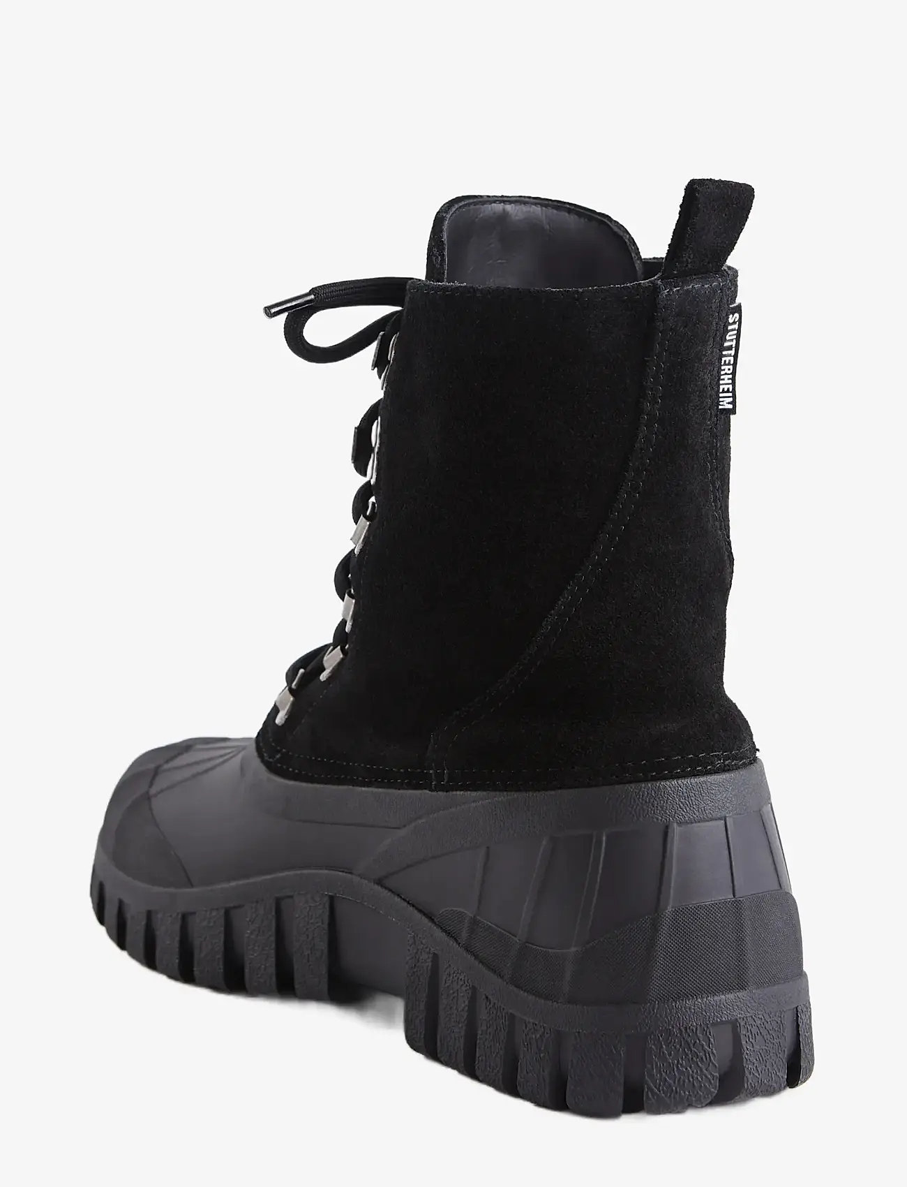 Stutterheim - Patrol Boot Black Suede - gummistøvler - black - 4