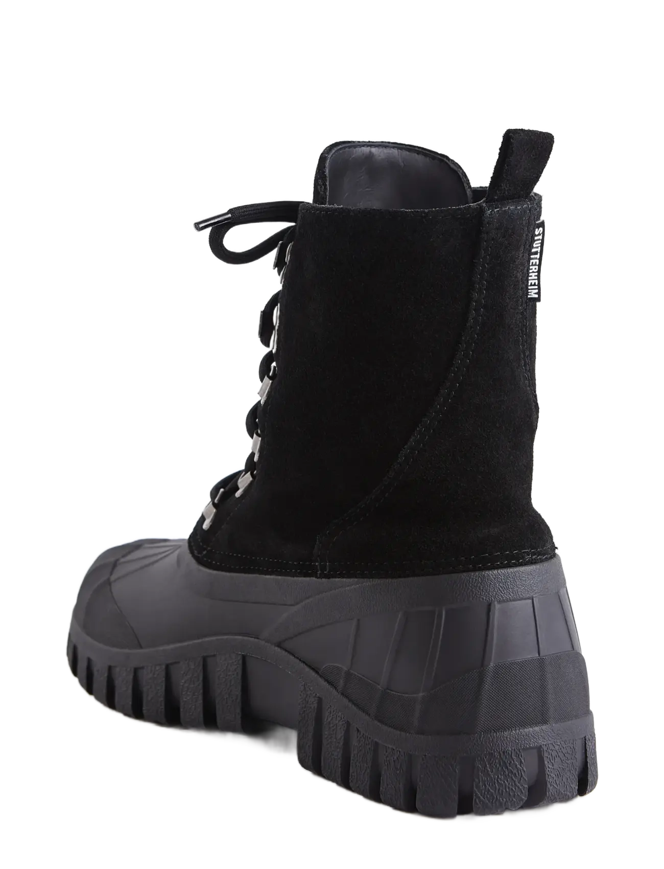 Stutterheim - Patrol Boot Black Suede - gummistiefel - black - 4