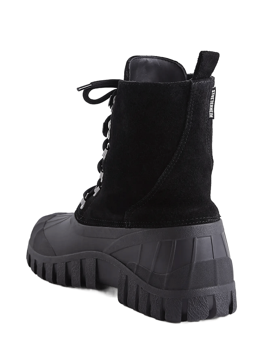Stutterheim - Patrol Boot Black Suede - gummistiefel - black - 4