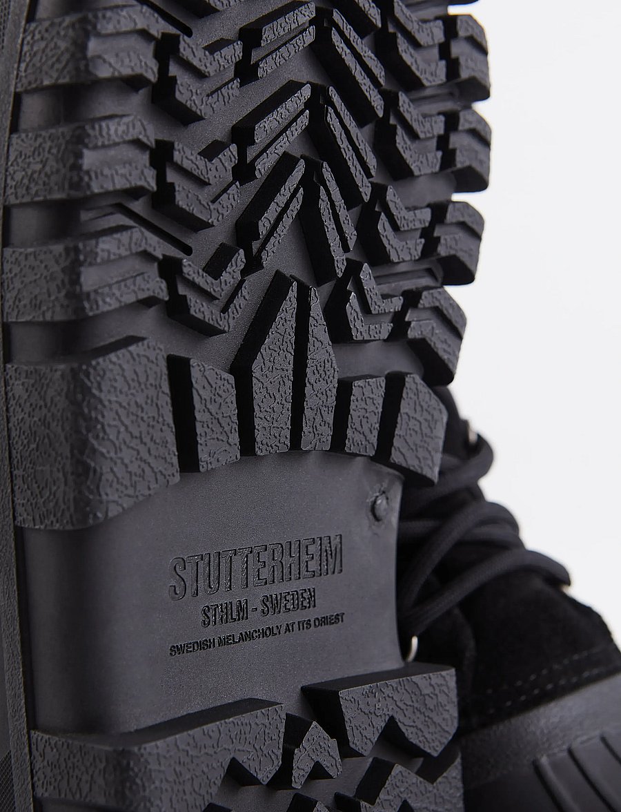 Stutterheim - Patrol Boot Black Suede - gummistiefel - black - 5