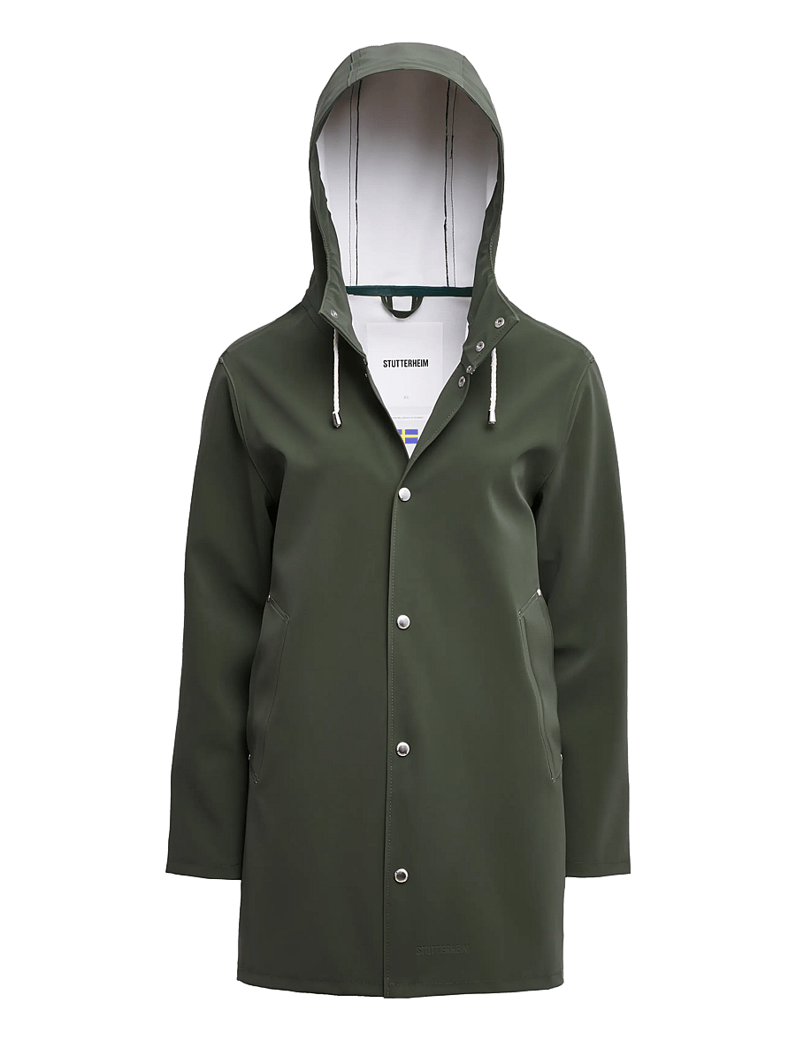 Stutterheim - Stockholm Suede Dark Green - regnjackor - dark green - 1