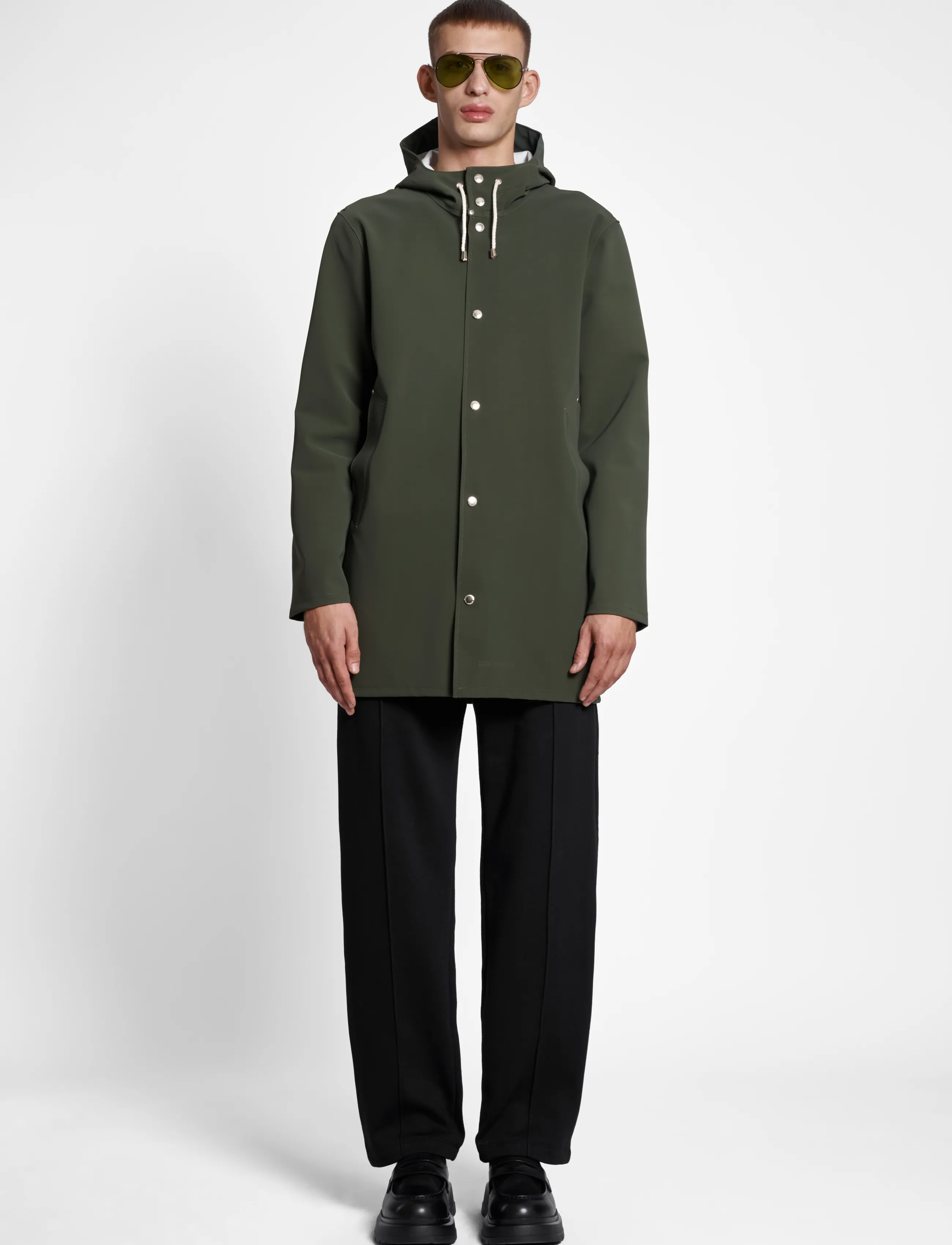 Stutterheim Stockholm Suede Dark Green - Regnkläder - DARK GREEN / green