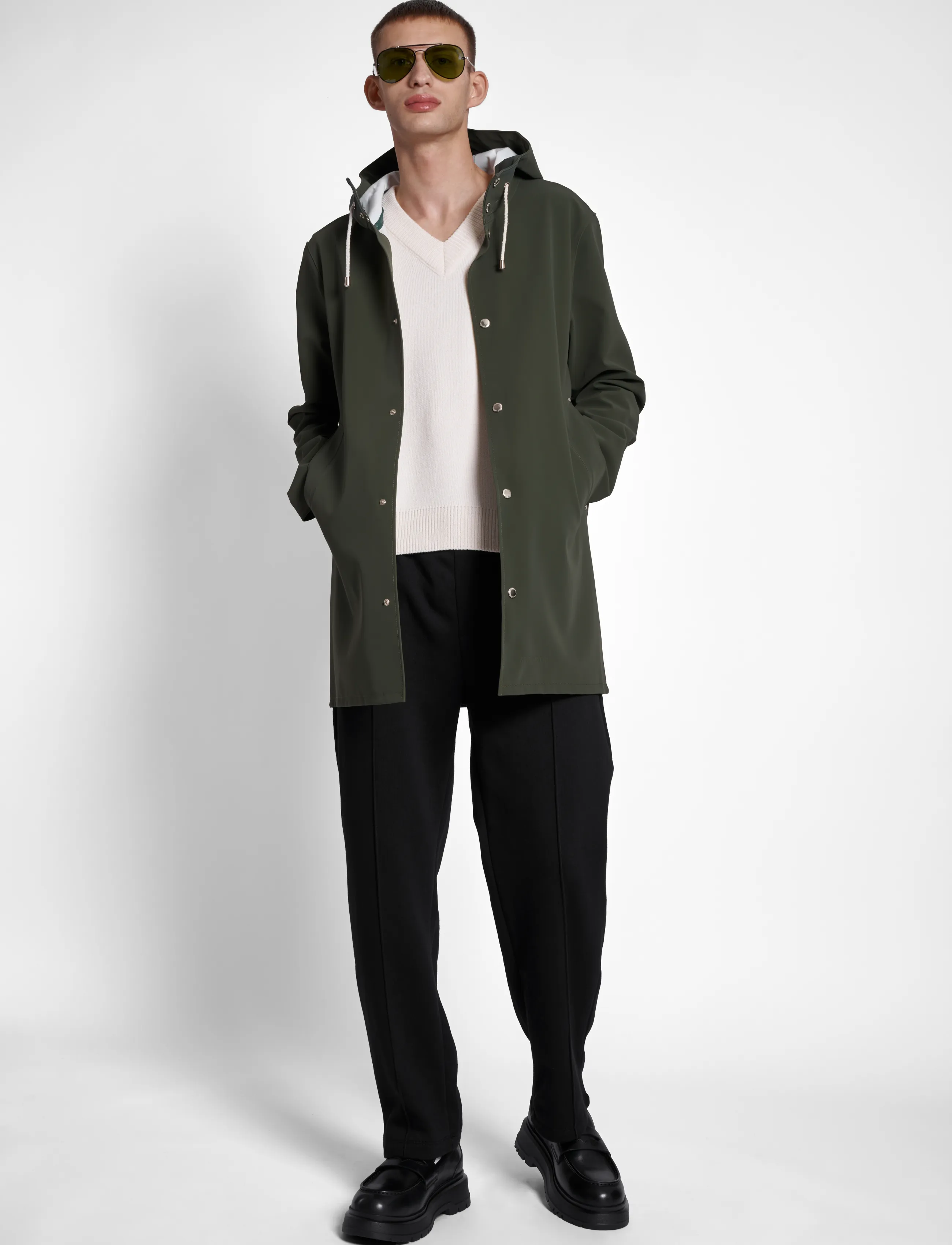 Stutterheim - Stockholm Suede Dark Green - regnjackor - dark green - 5