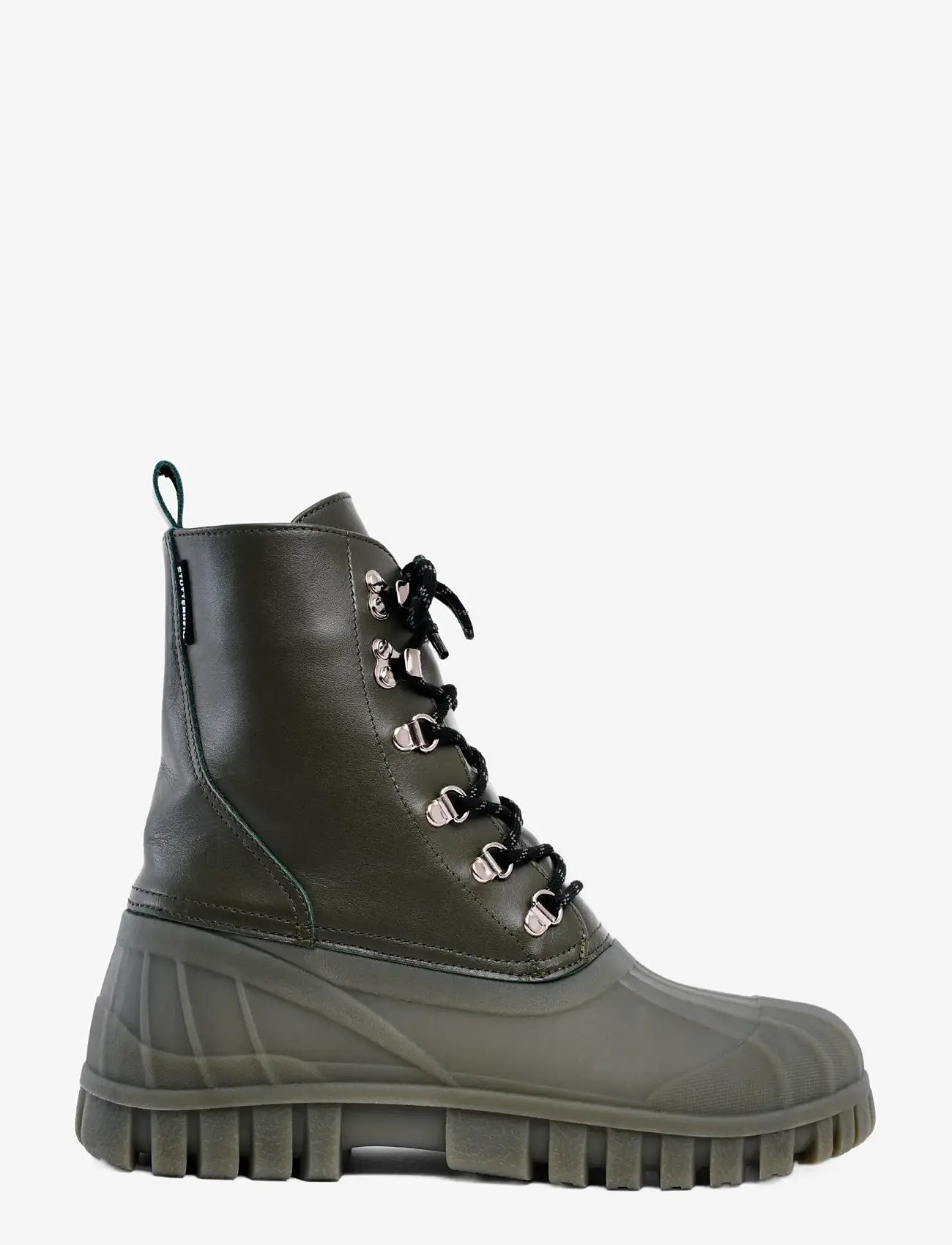 Stutterheim - Patrol Boot Green Leather - gummistøvler - green - 0