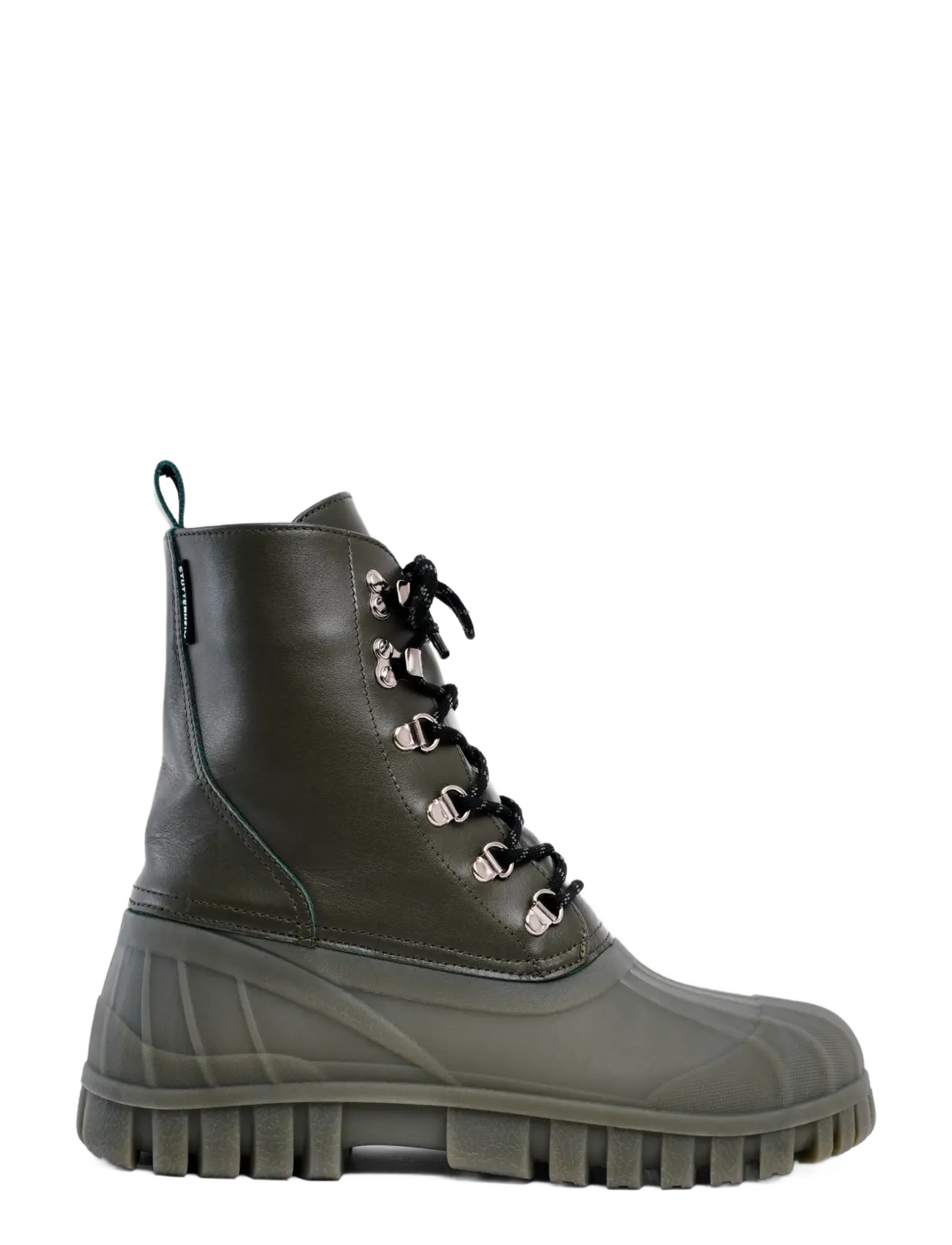 Stutterheim Patrol Boot Green Leather - Rainwear - GREEN / khaki/green