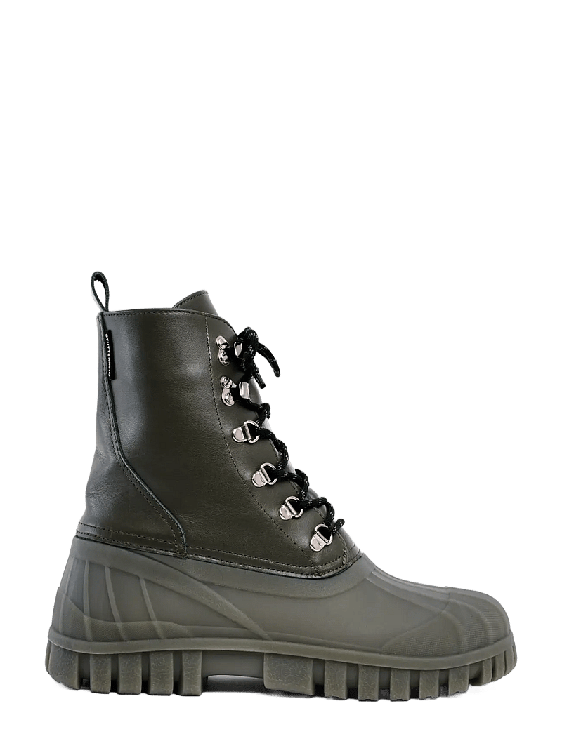 Stutterheim - Patrol Boot Green Leather - gummistøvler - green - 0
