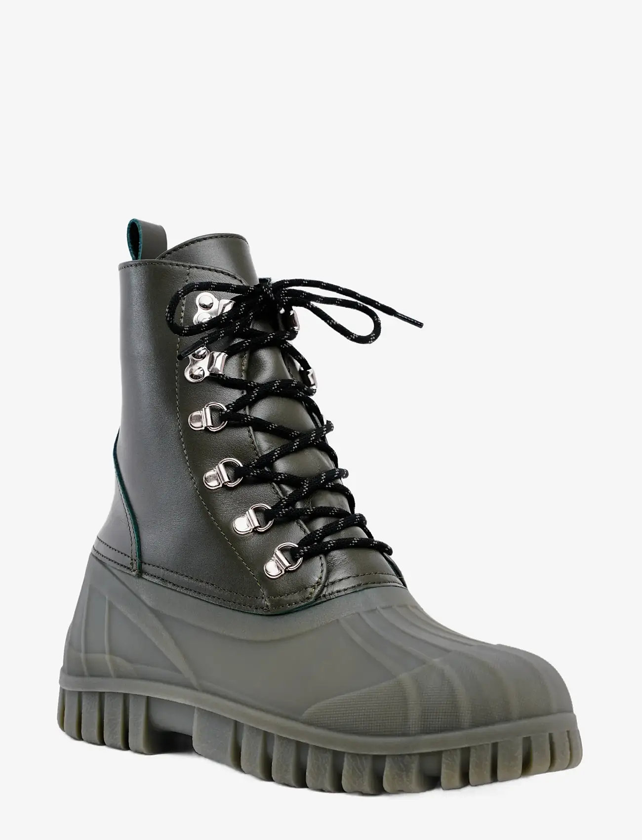 Stutterheim - Patrol Boot Green Leather - gummistøvler - green - 1
