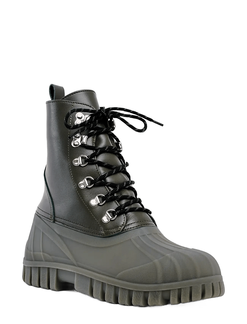 Stutterheim - Patrol Boot Green Leather - gummistøvler - green - 1