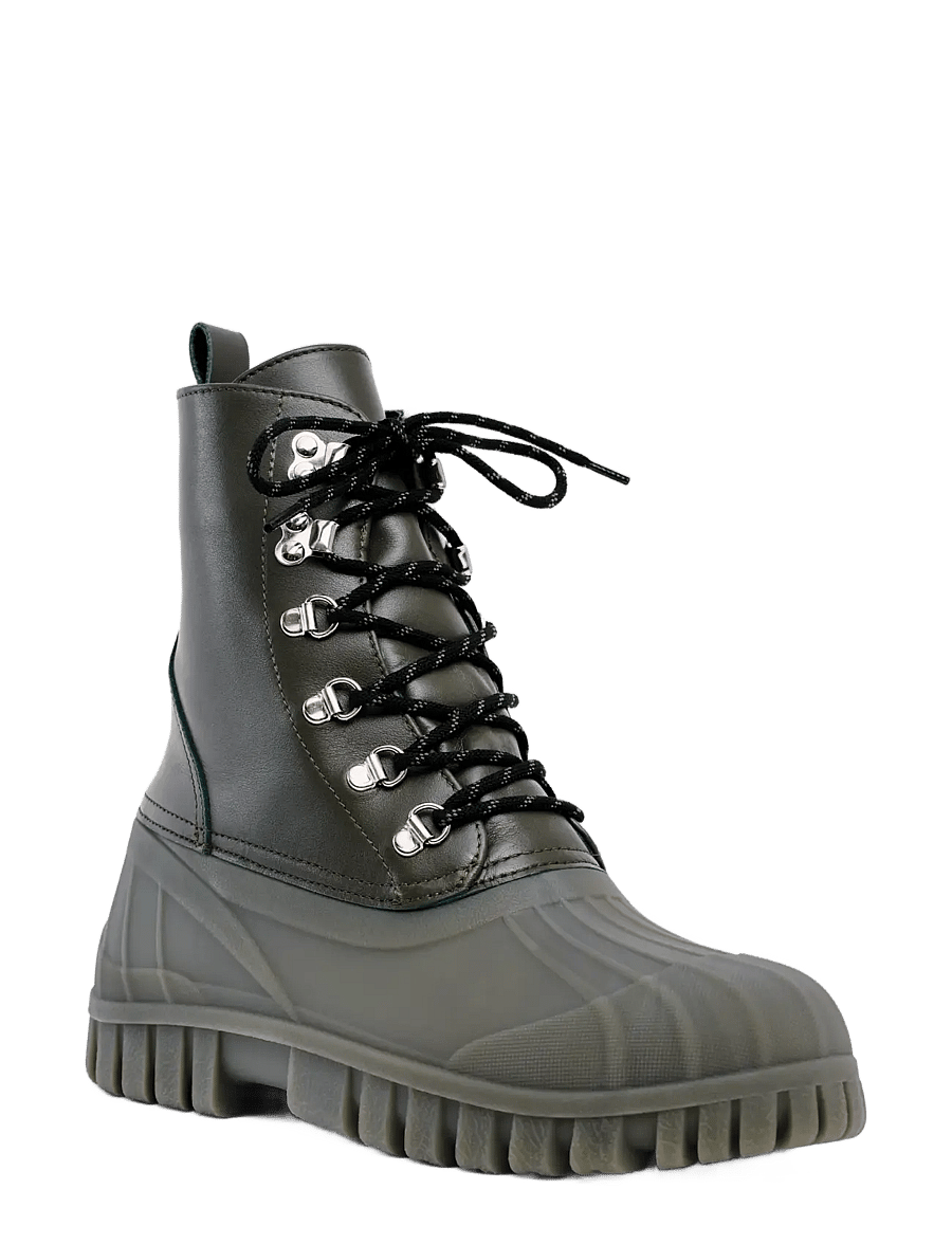 Stutterheim - Patrol Boot Green Leather - gummistövlar - green - 1