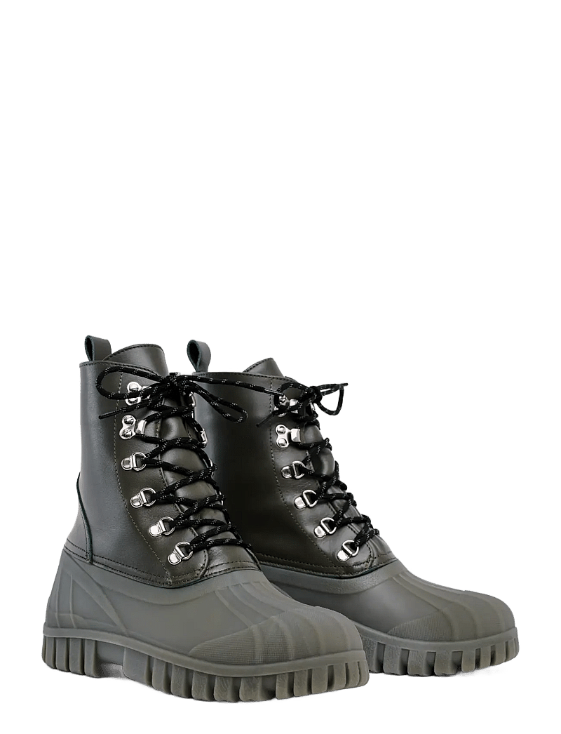 Stutterheim - Patrol Boot Green Leather - gummistøvler - green - 2