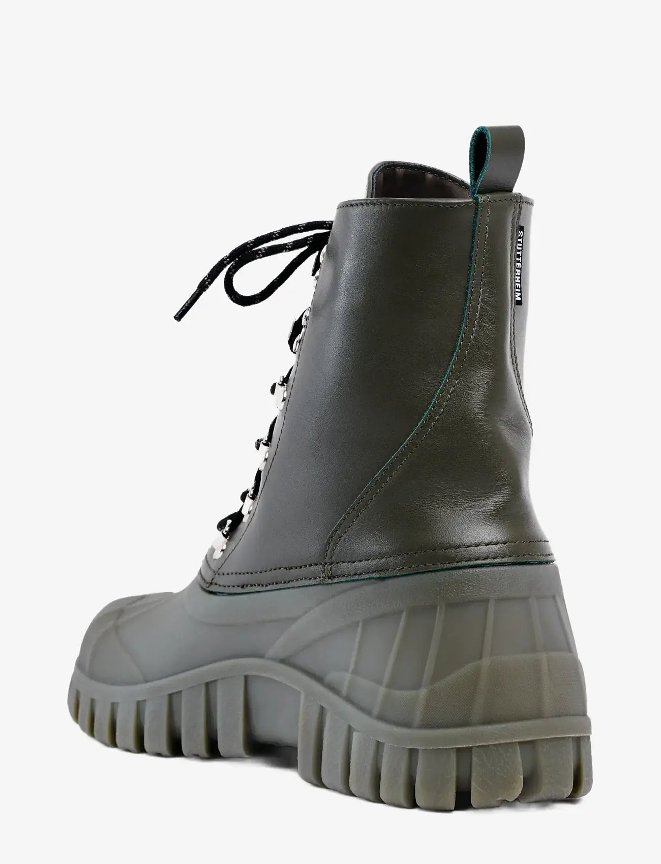 Stutterheim - Patrol Boot Green Leather - gummistøvler - green - 3
