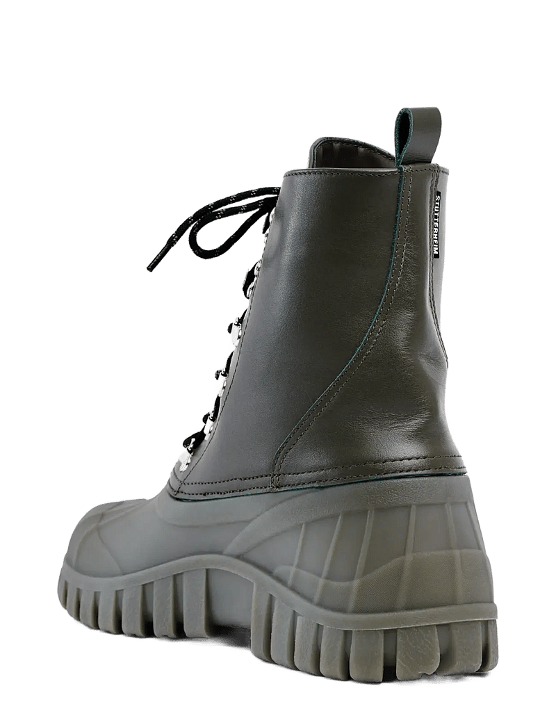 Stutterheim - Patrol Boot Green Leather - gummistøvler - green - 3