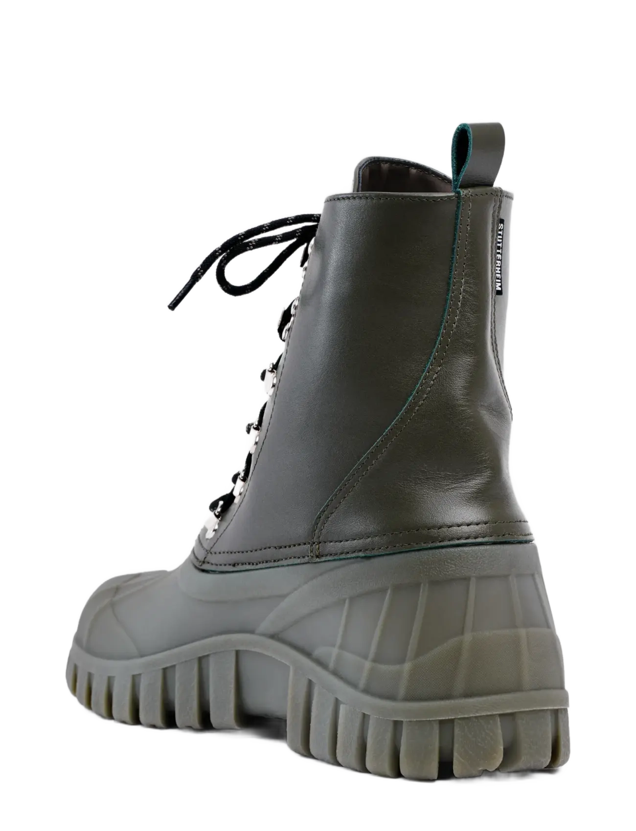 Stutterheim - Patrol Boot Green Leather - gummistövlar - green - 3