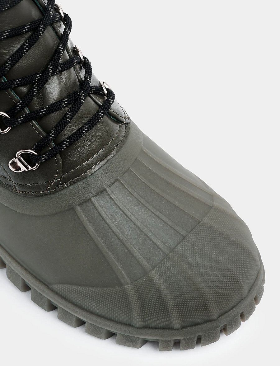 Stutterheim - Patrol Boot Green Leather - gummistövlar - green - 5