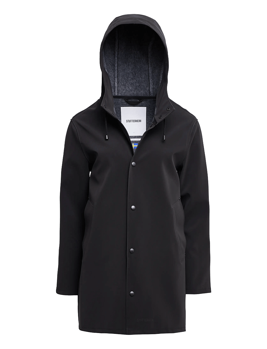 Stutterheim - Stockholm Suede Black - regnjakker - black - 1