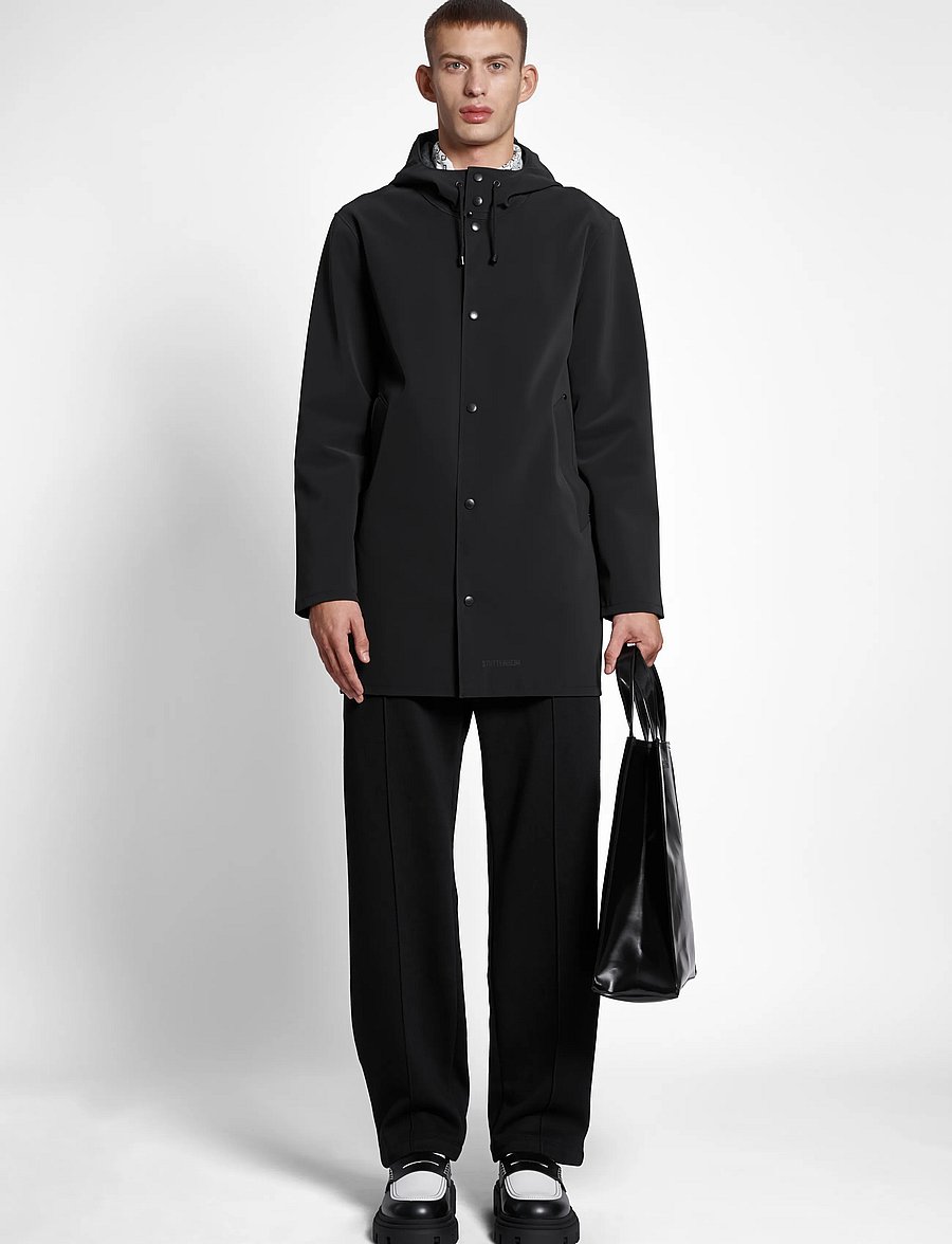 Stutterheim - Stockholm Suede Black - regnjakker - black - 0