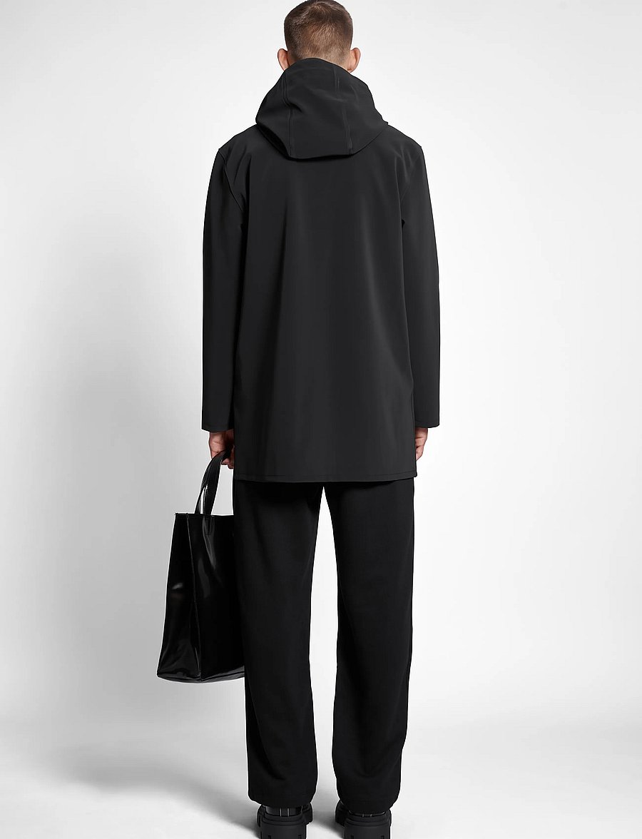 Stutterheim - Stockholm Suede Black - regnjakker - black - 4