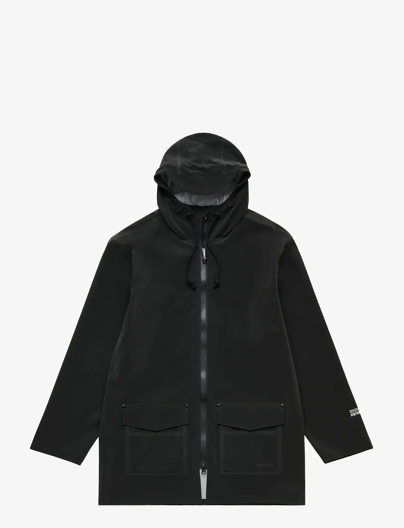 Stutterheim - Stockholm Patch Matte Black - regnjakker - black - 1