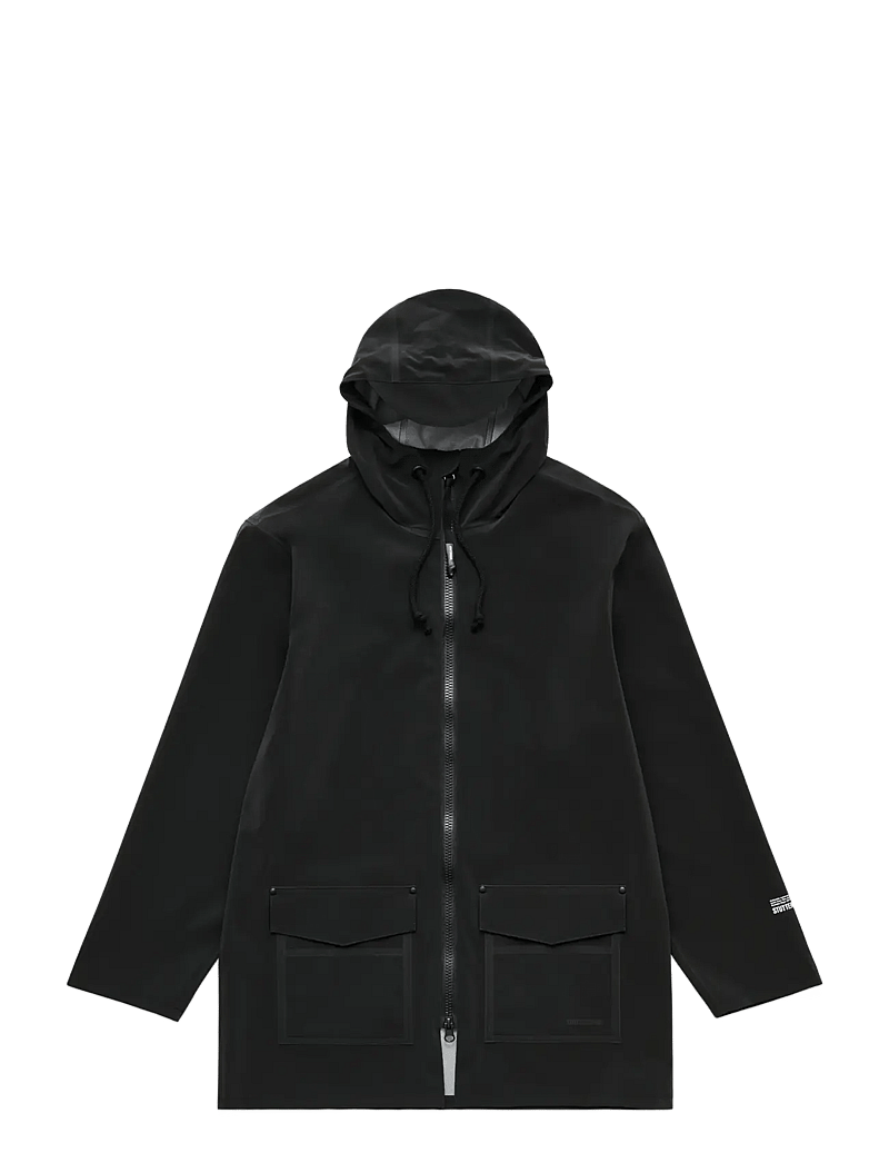 Stutterheim - Stockholm Patch Matte Black - regnjakker - black - 1