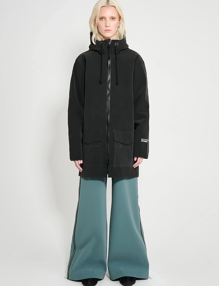 Stutterheim - Stockholm Patch Matte Black - regnjakker - black - 0