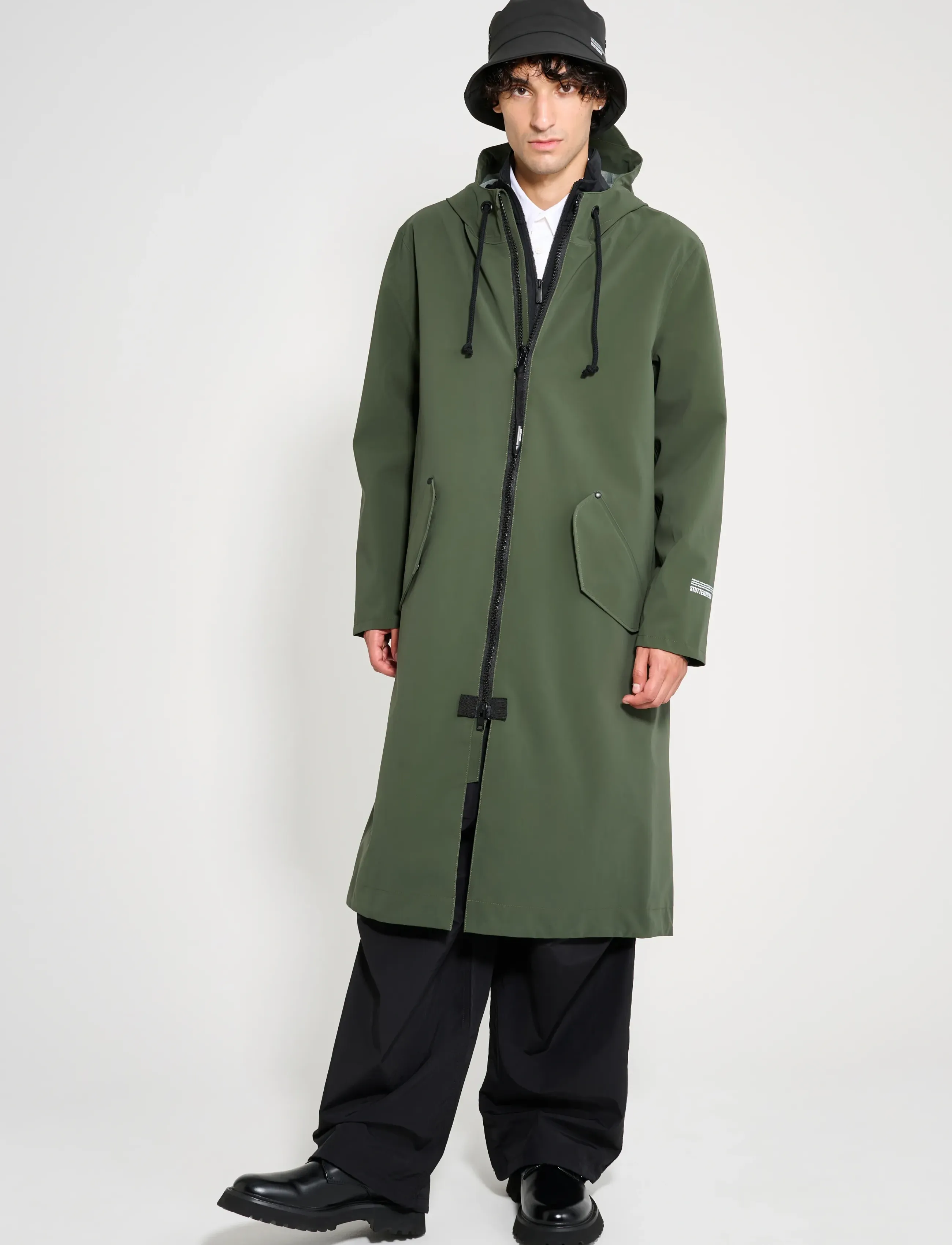 Stutterheim Martins Parka Matte Green, L, Jackets, Grün - Parkas, Männerswear